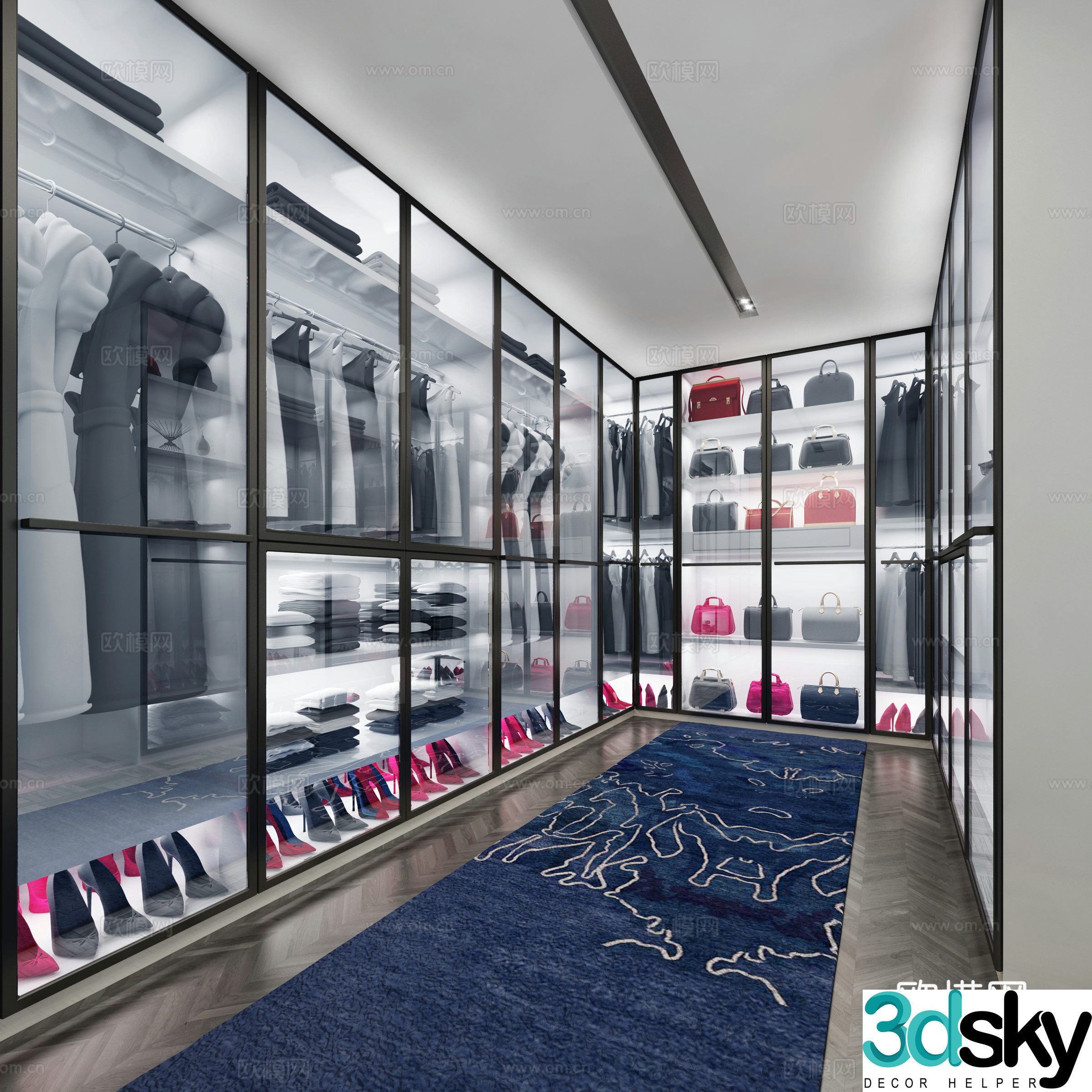 Modern cloakroom villa cloakroom 3d model