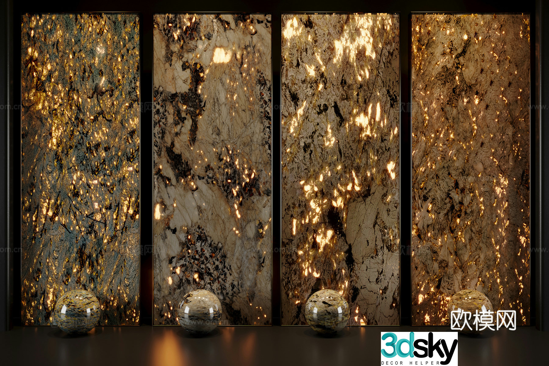 Modern Translucent Stone 3D Model