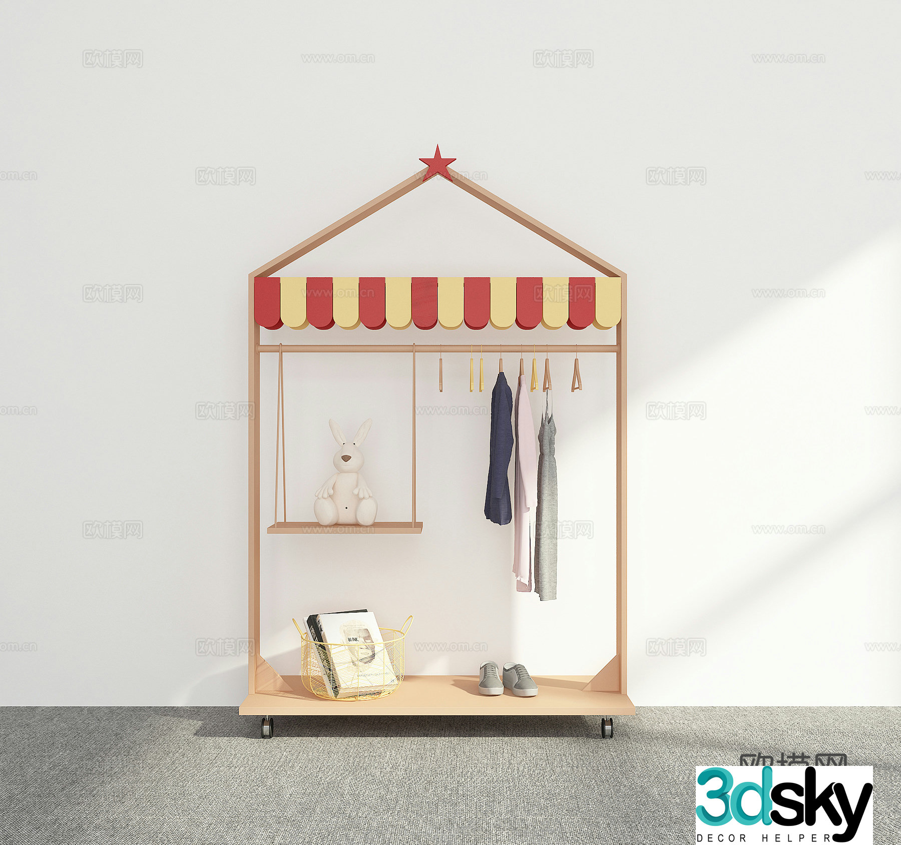 Modern children’s clothes hanger 3d model