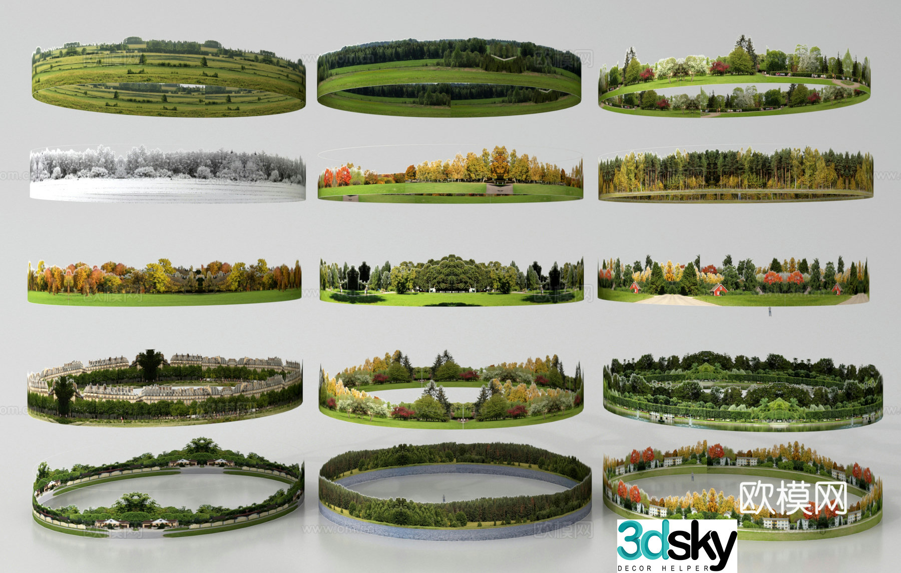 Surround background City background Green plant background Forest exterior 3d model