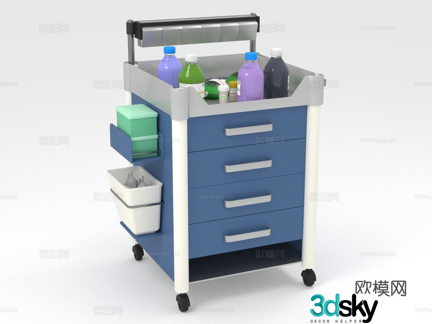 Cabinet chest of drawers cabinets mobile cabinets 3D model