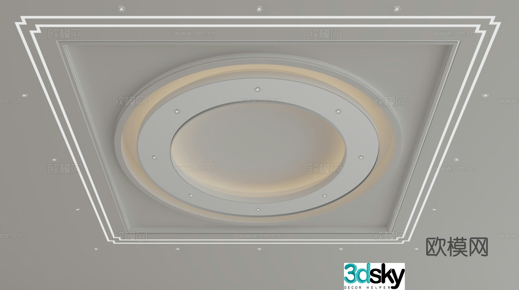 New Chinese style ceiling 3D model