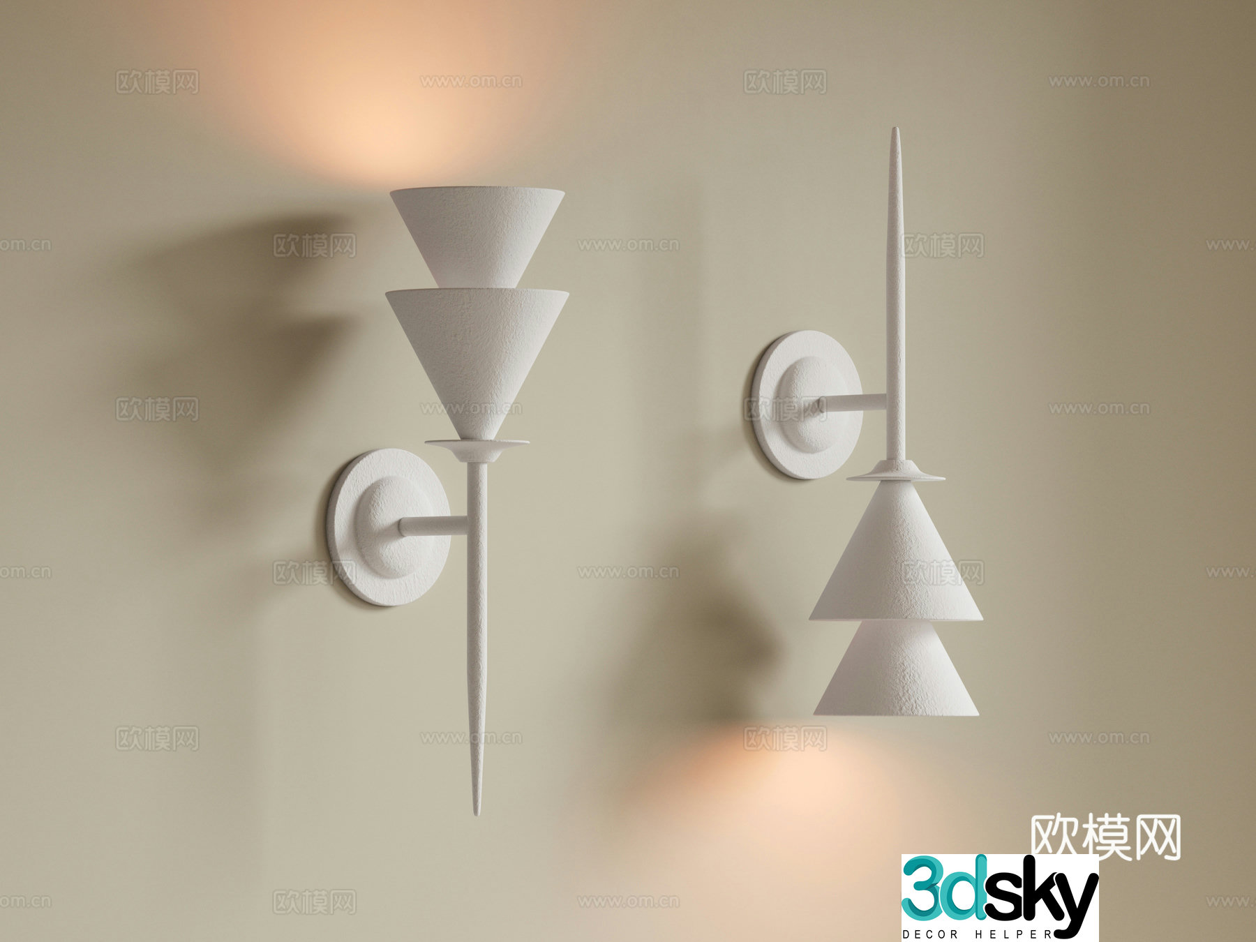Jijifeng gypsum wall lamp 3D model