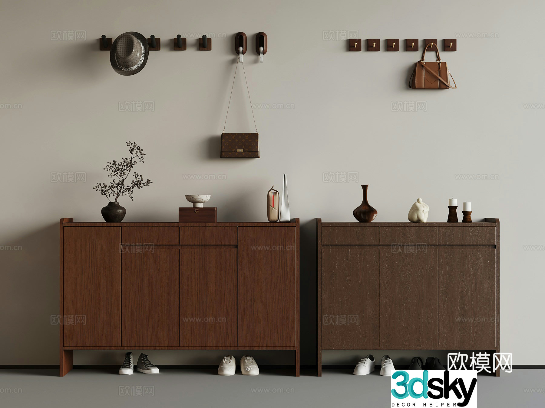 New Chinese shoe cabinet 3D model