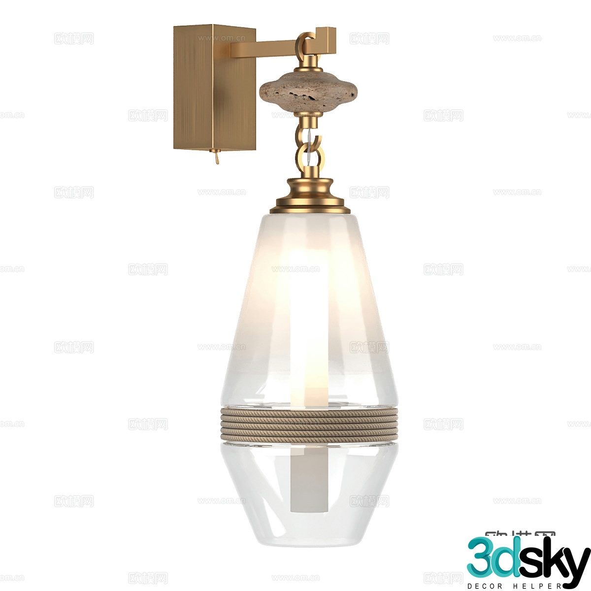 Modern simple wall lamp wall lamp simple wall lamp decorative wall lamp glass wall lamp 3d model