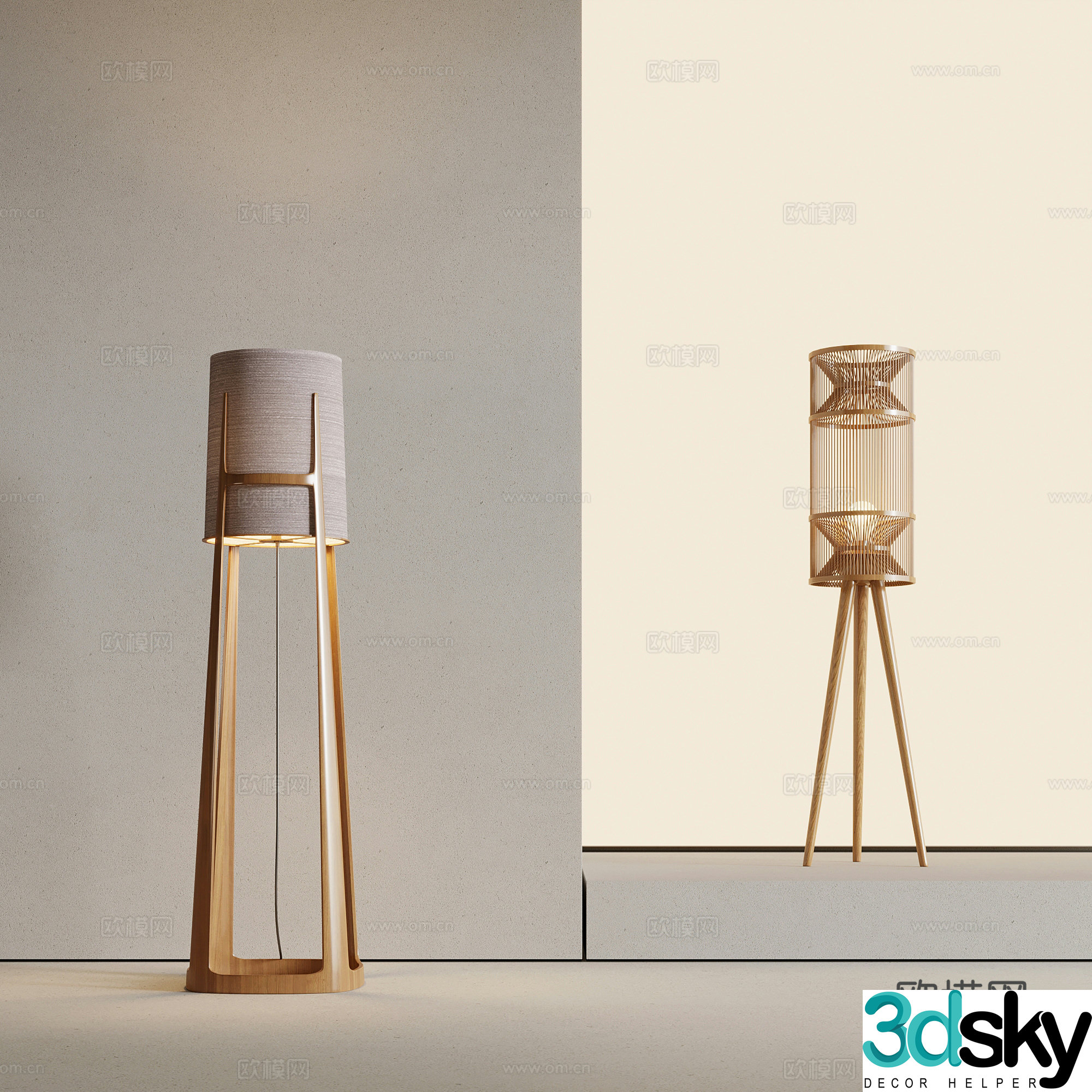 Floor lamp New Chinese style floor lamp 3D model