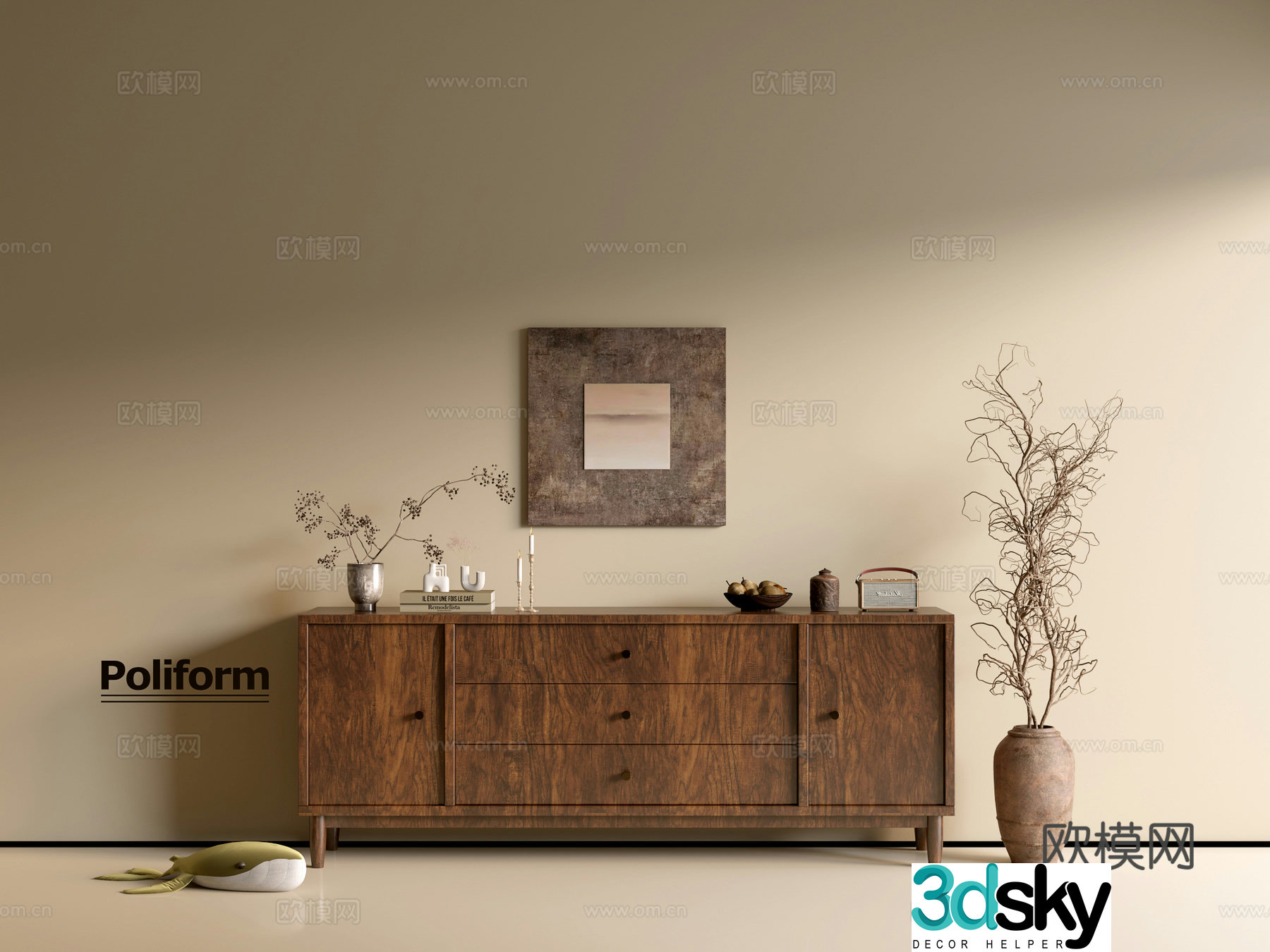 Modern wood grain cabinet ins wind minimalist wind cabinet whole cabinet sideboard balcony cabinet storage 3D model