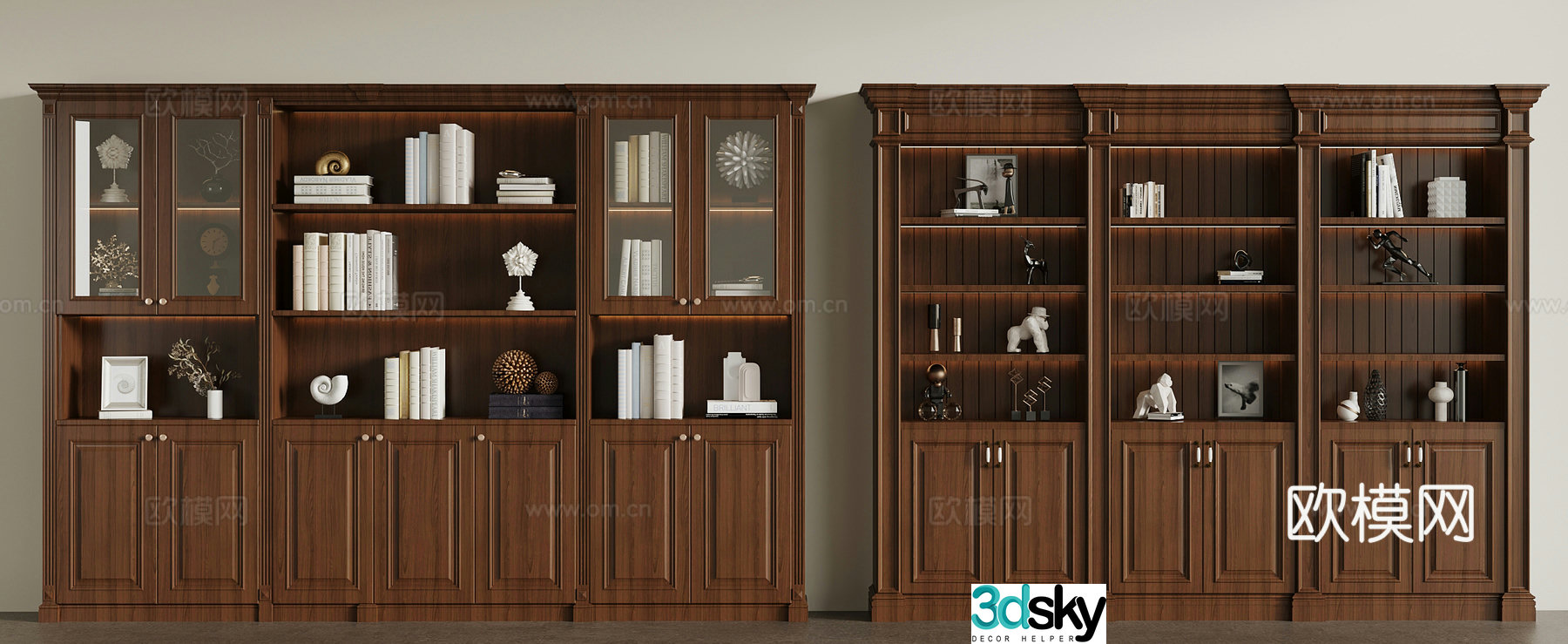 Bookcase American bookcase 3D model