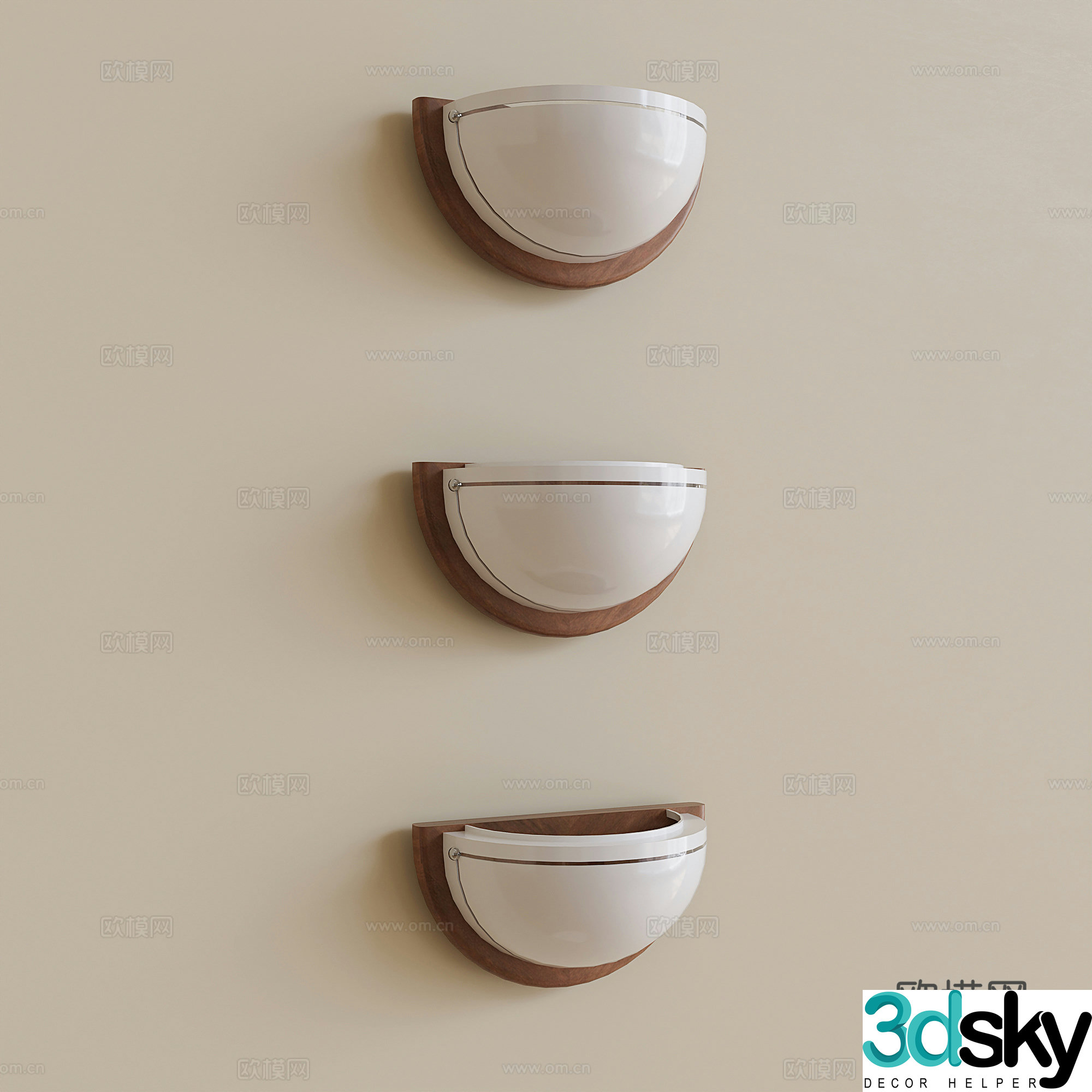 Middle-aged wall lamp 3d model