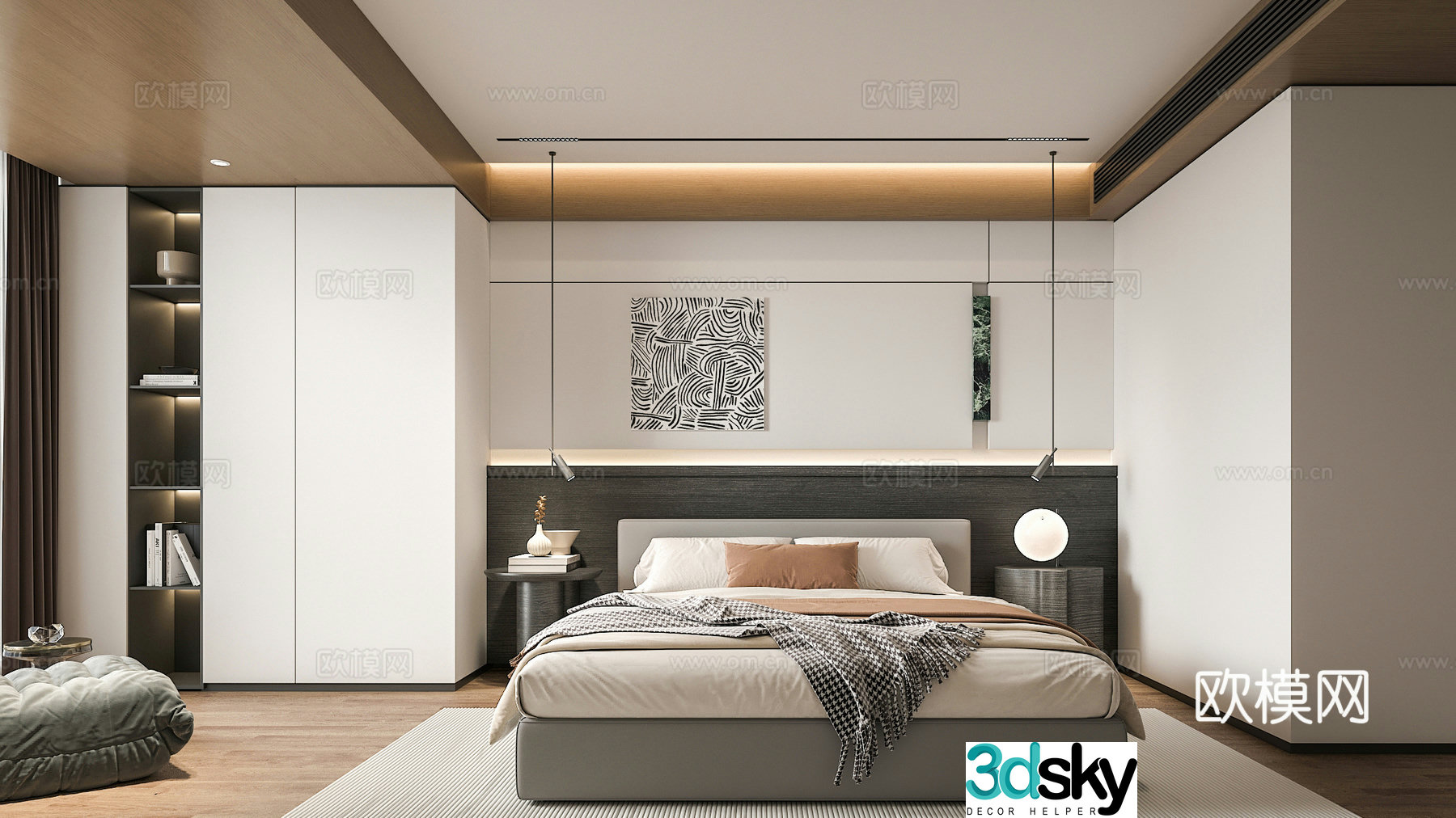 Modern master bedroom 3D model