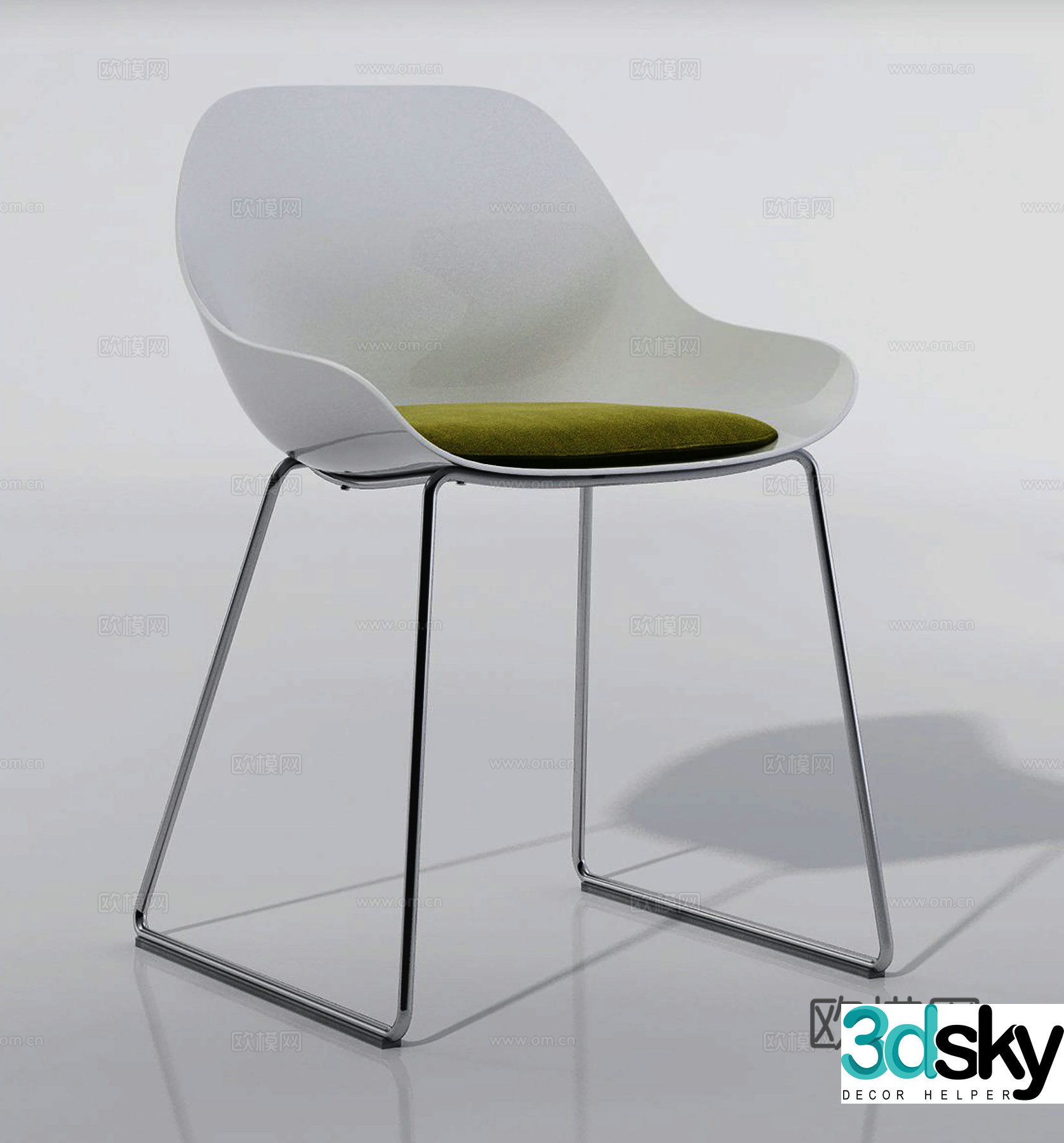 Modern minimalist leisure chair Single chair dining chair 3d model