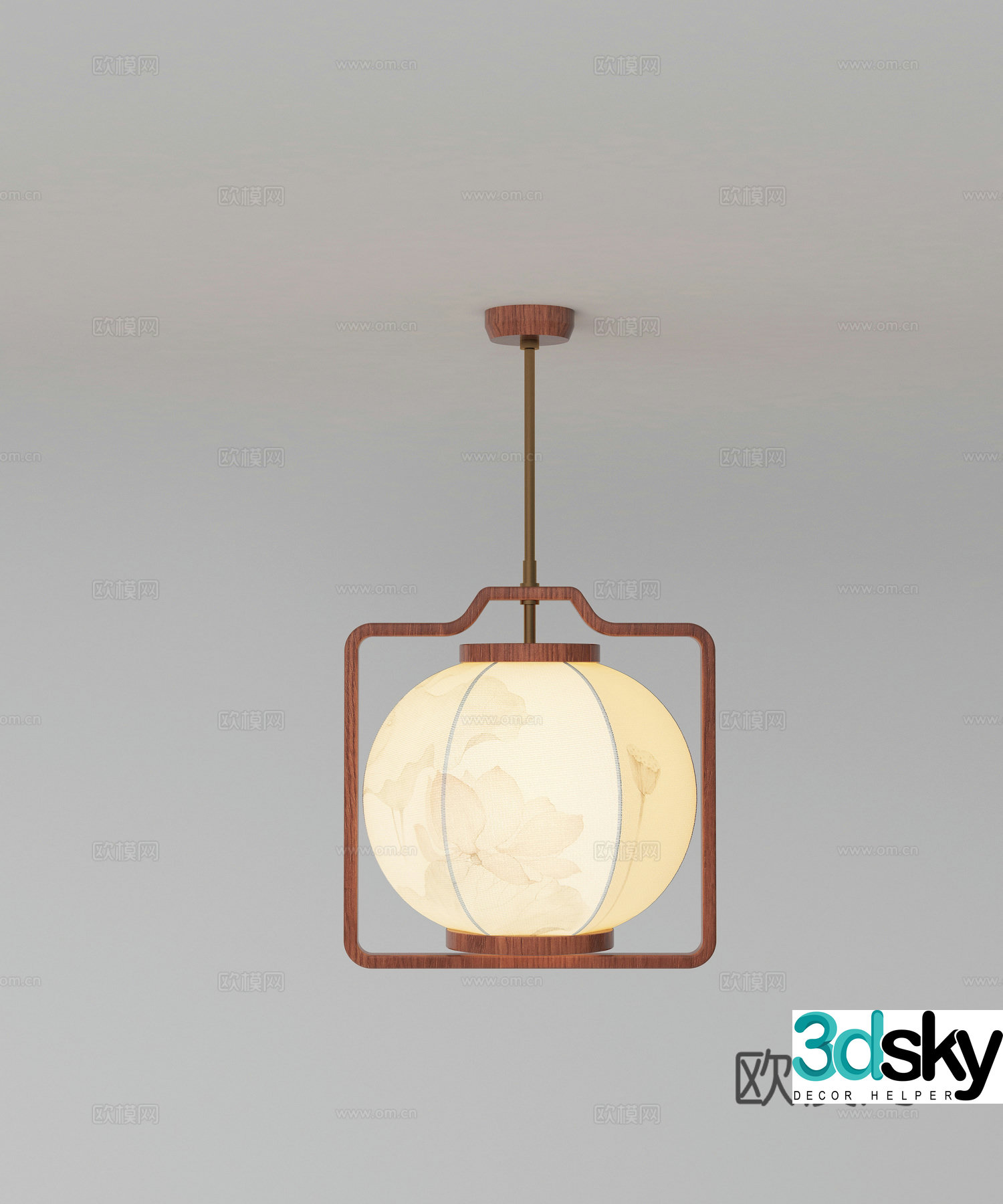 Song style aesthetic chandelier 3d model