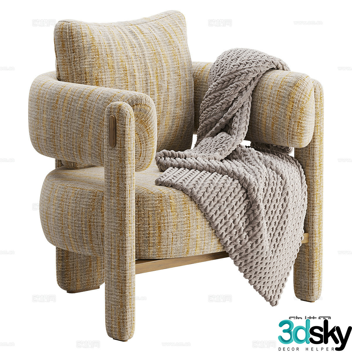 Modern Italian fabric armchair 3d model
