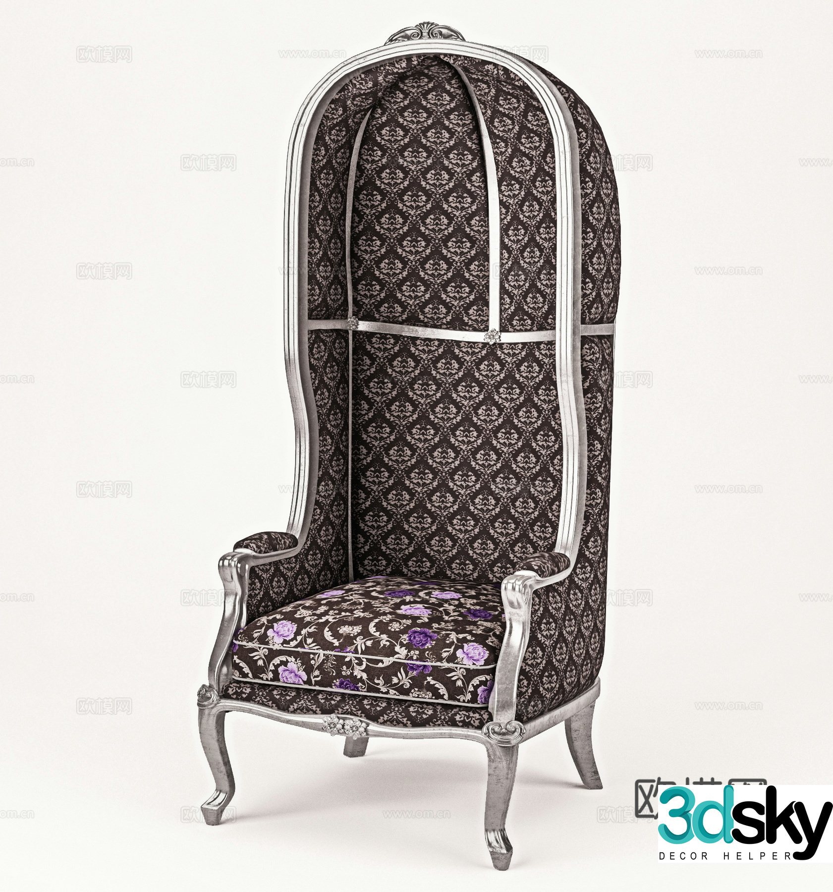 European casual chair single chair 3d model