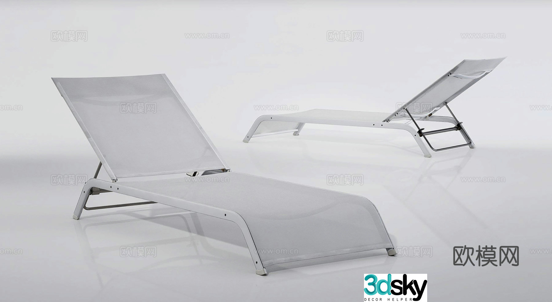 Modern minimalist lounge chair cloth chair outdoor lounge chair 3d model