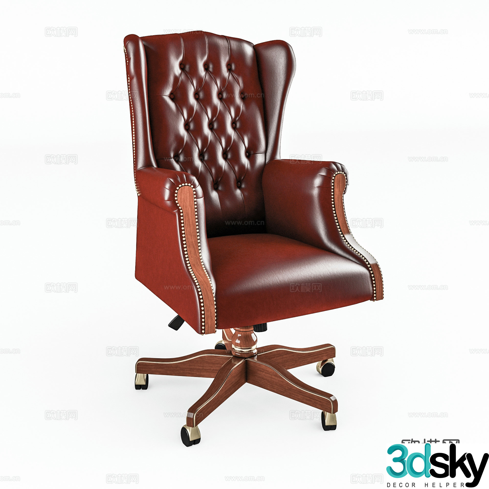 French office chair training chair boss chair meeting chair staff chair 3d model