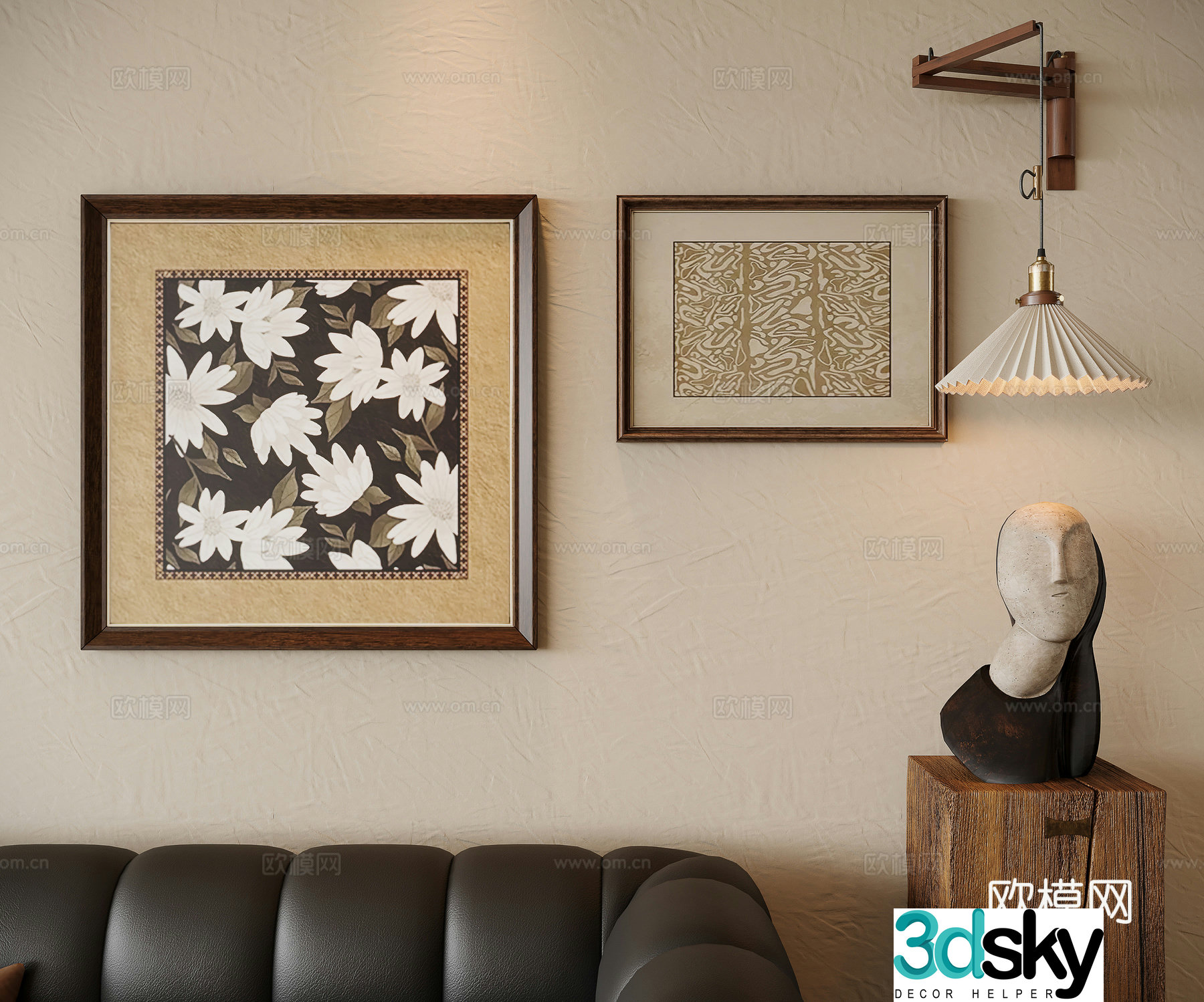 Middle-aged style decoration combination painting 3D model