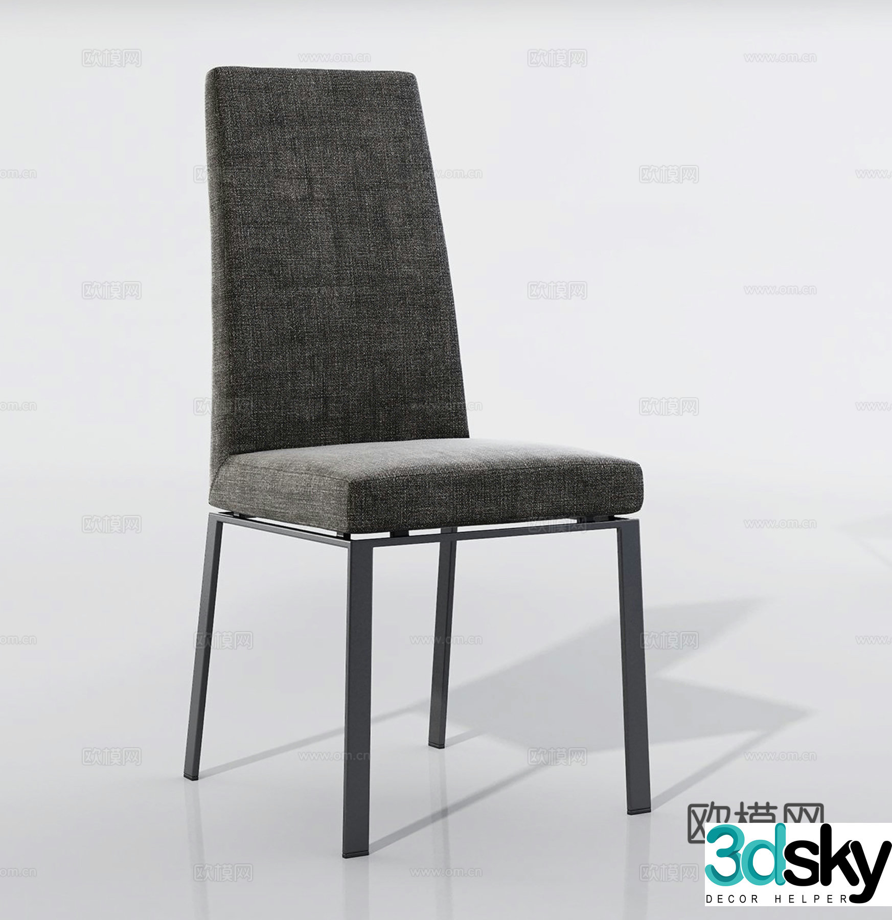 Nordic single chair dining chair leisure chair 3d model