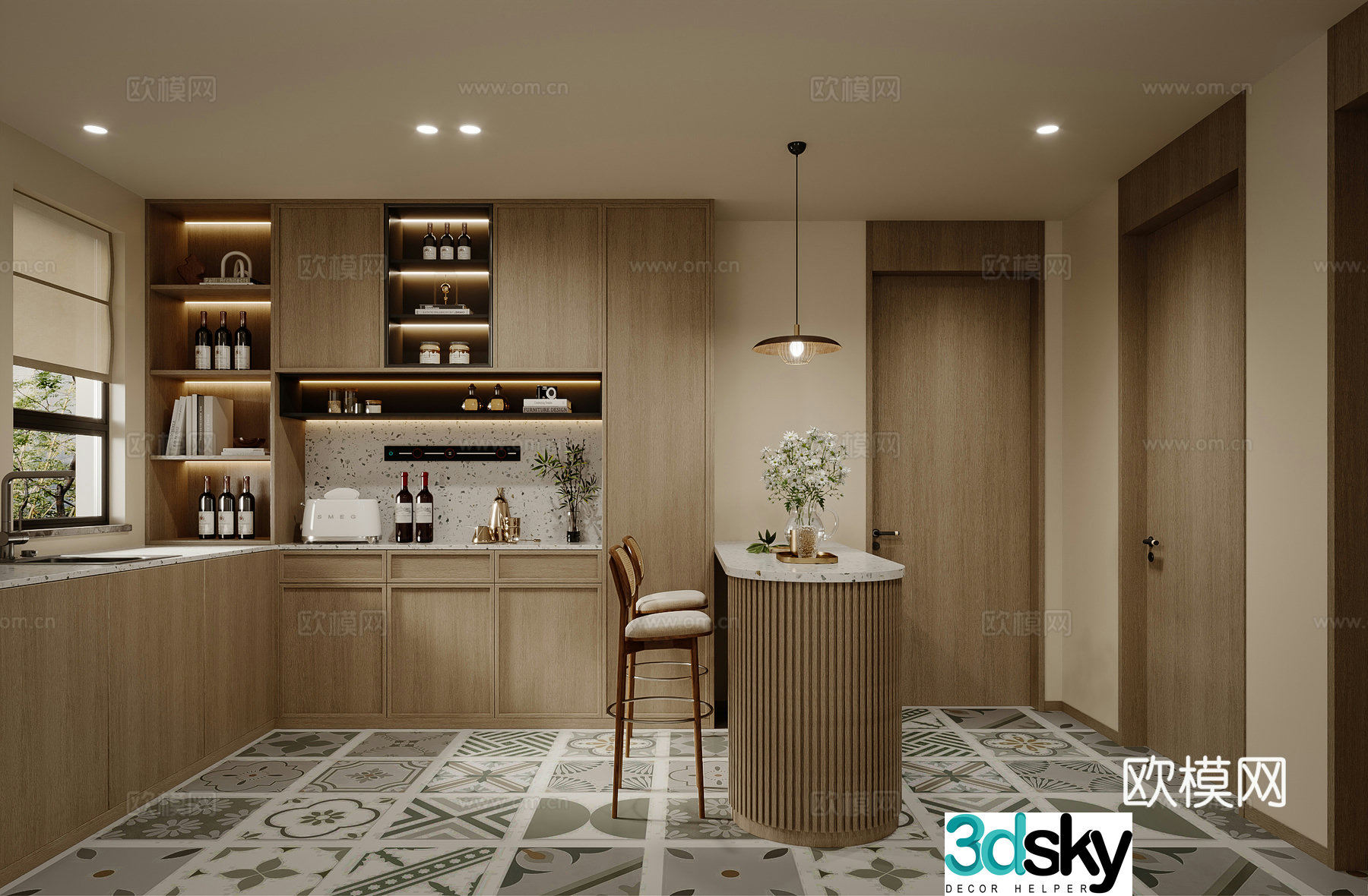 Kitchen bar 3d model
