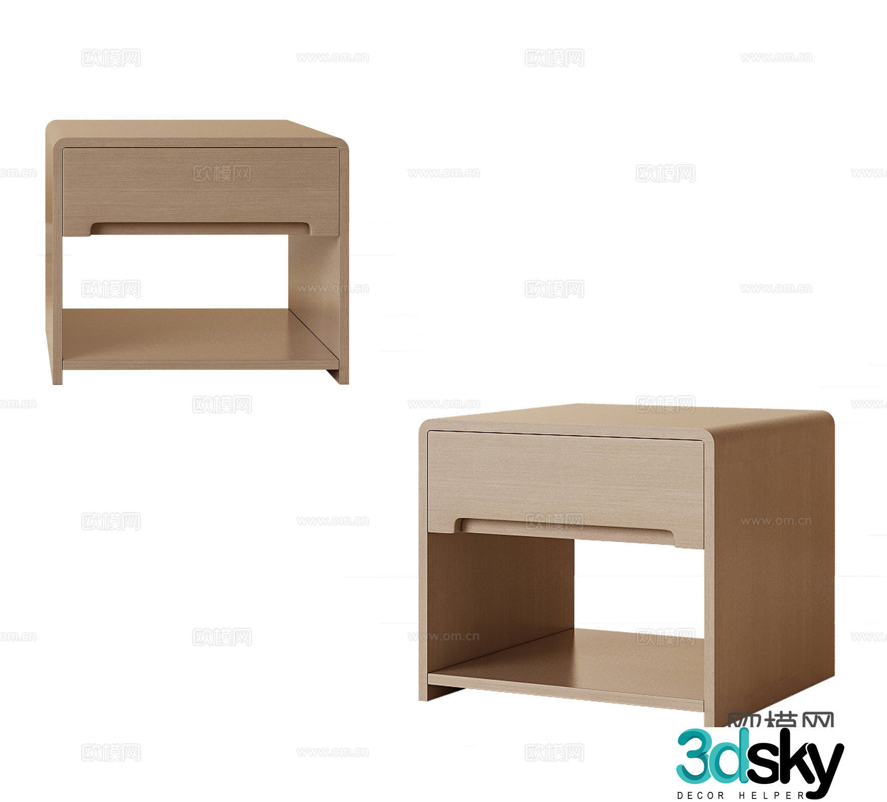 New Chinese style bedside table finished bedside table adult bedside table side table corner table square bedside table 3D model
