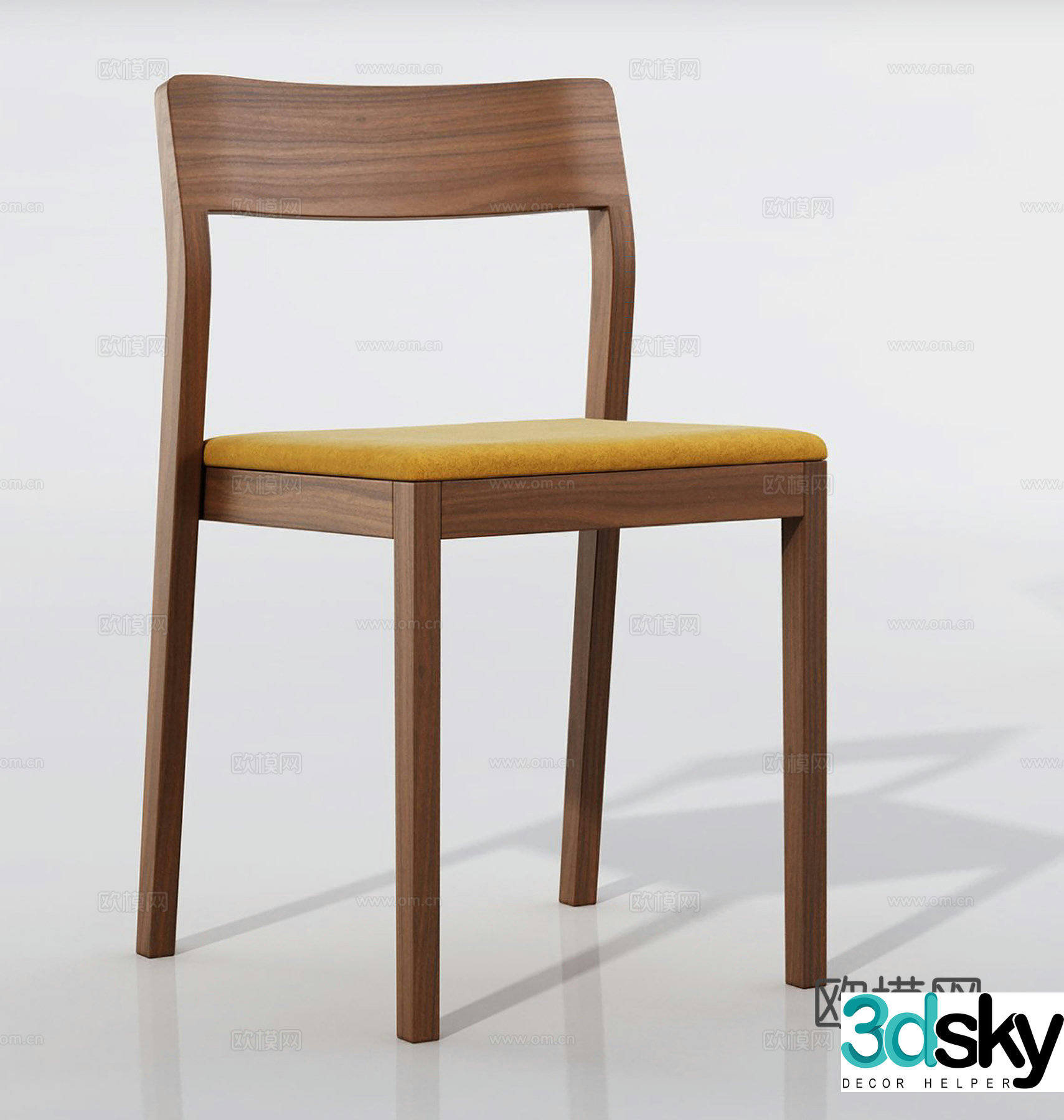 Log wind single chair dining chair leisure chair 3d model