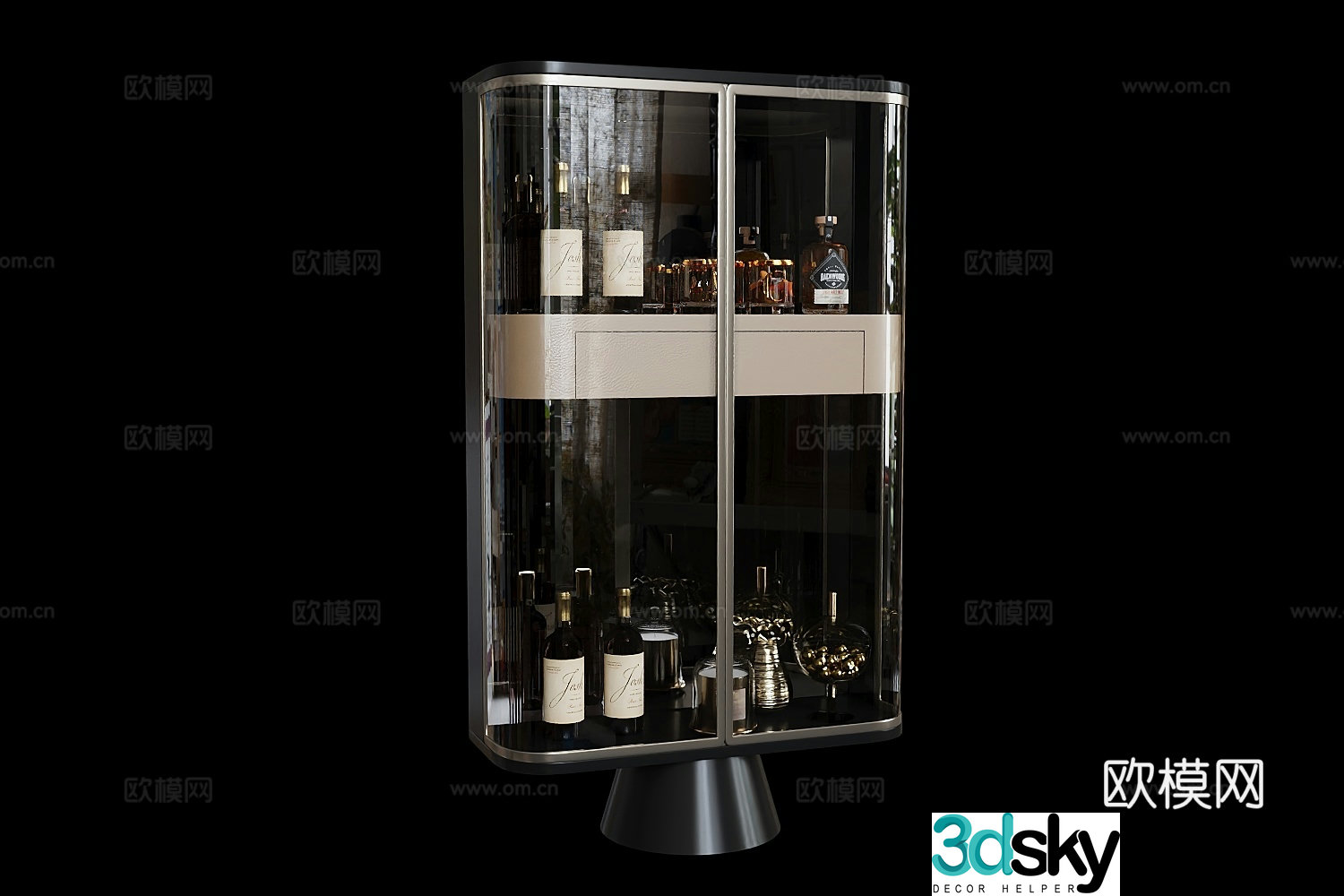 Modern minibar wine cabinet 3d model