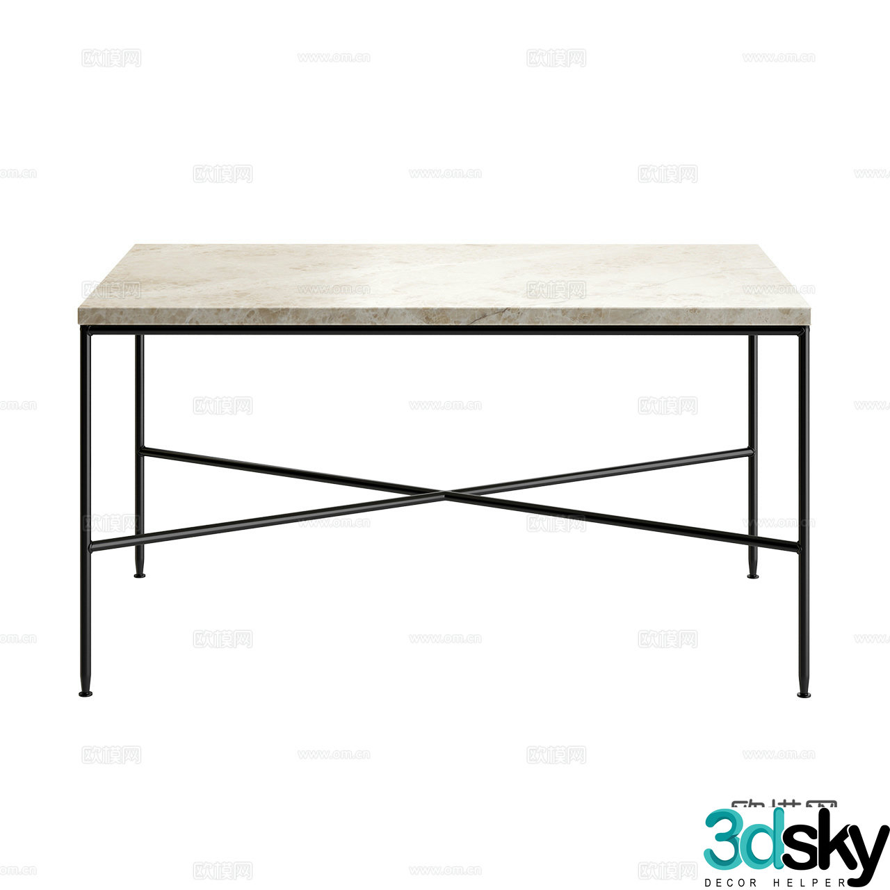 Fritz Hansen Modern Coffee Table Minimalist Coffee Table Marble Coffee Table 3D Model
