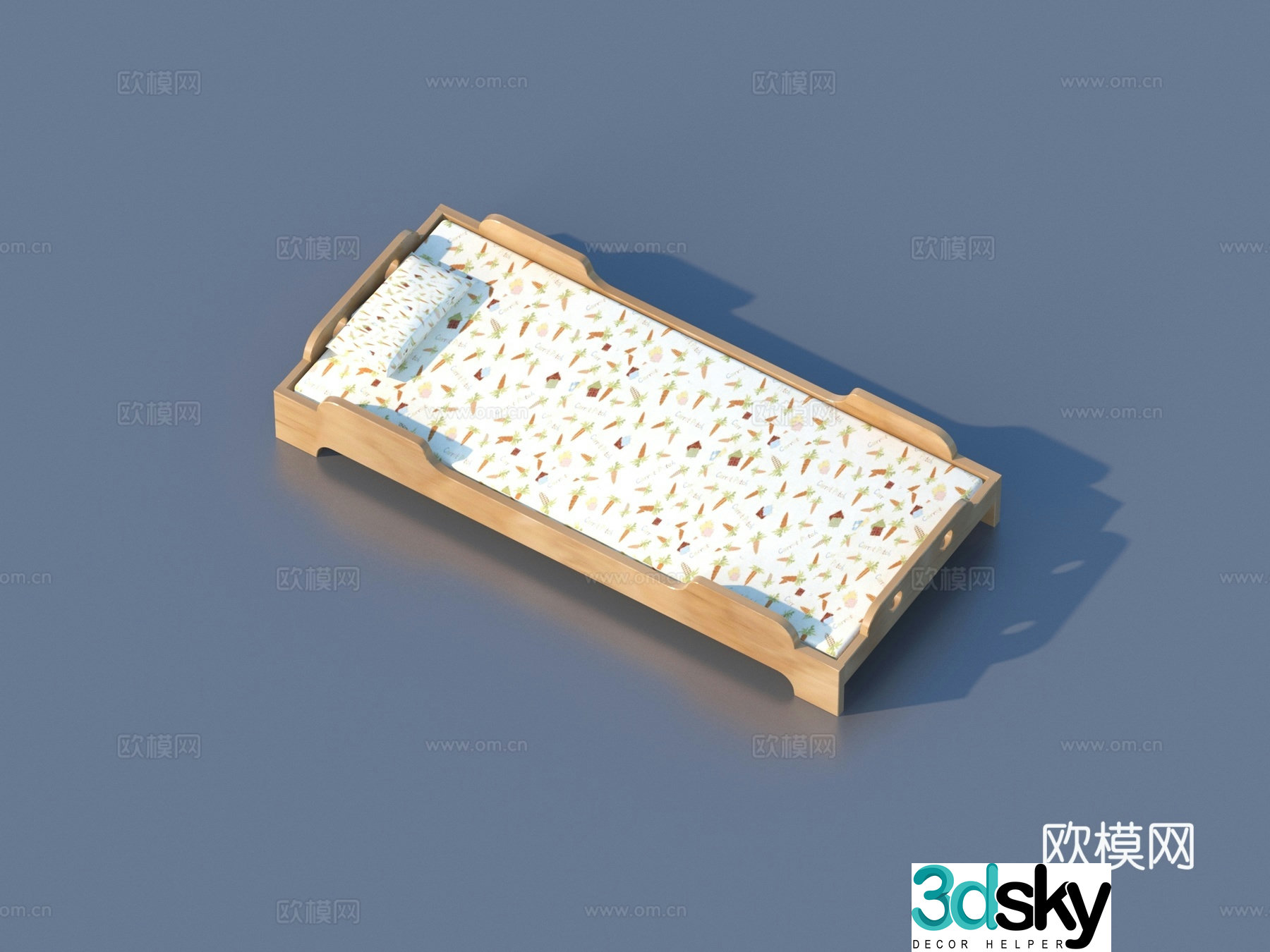 Crib bed children’s bed solid wood bed 3d model