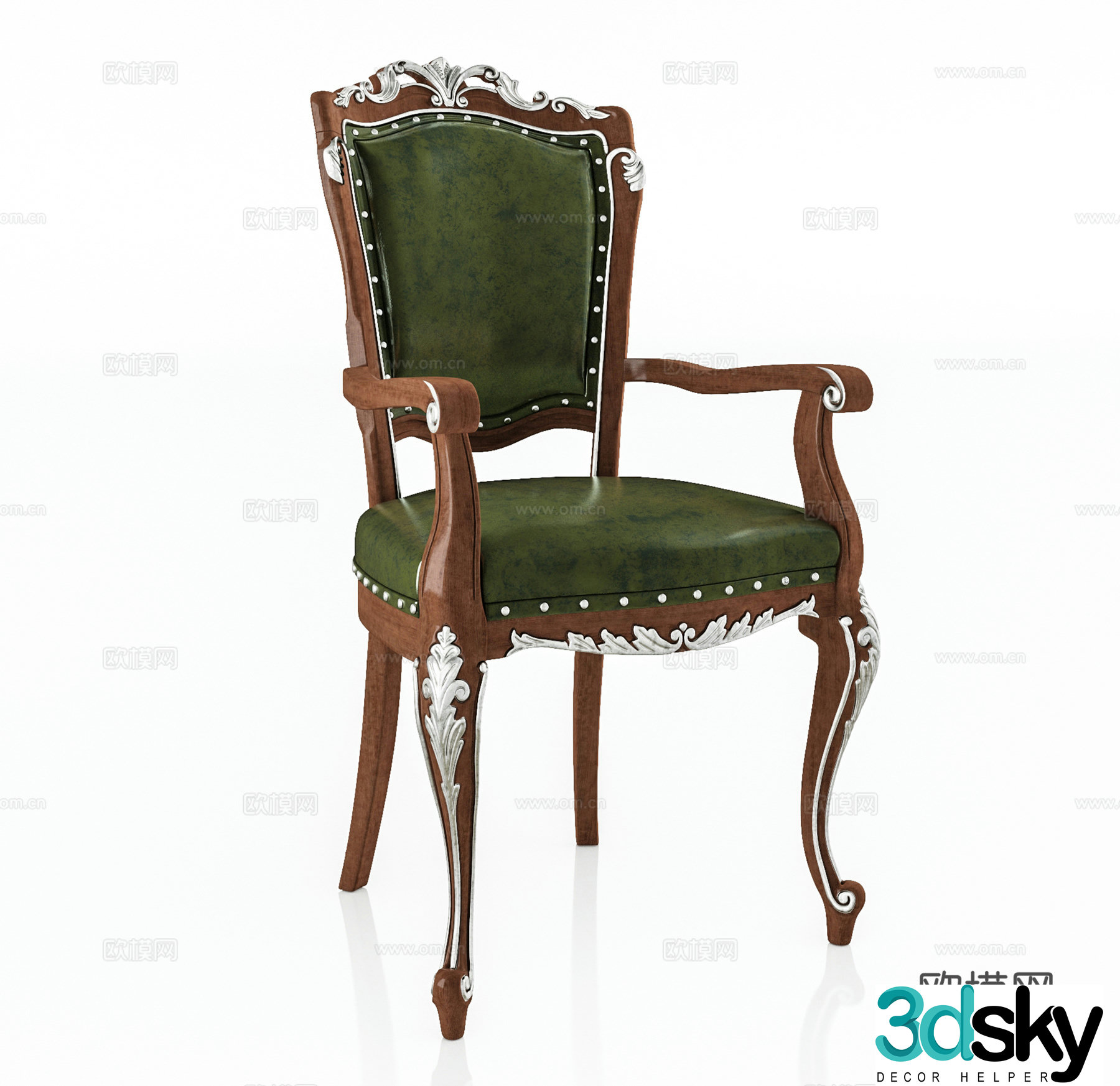 American single chair casual chair dining chair book chair leather chair 3d model
