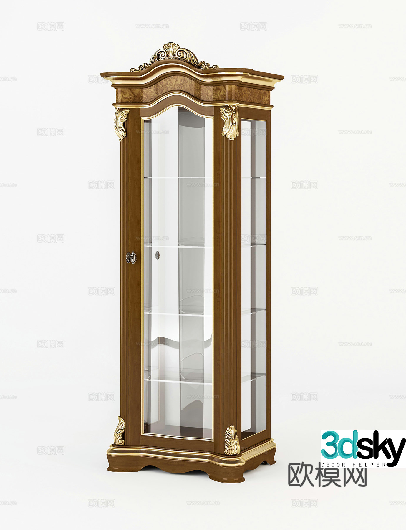 American wine cabinet storage cabinet decoration cabinet glass wine cabinet 3D model