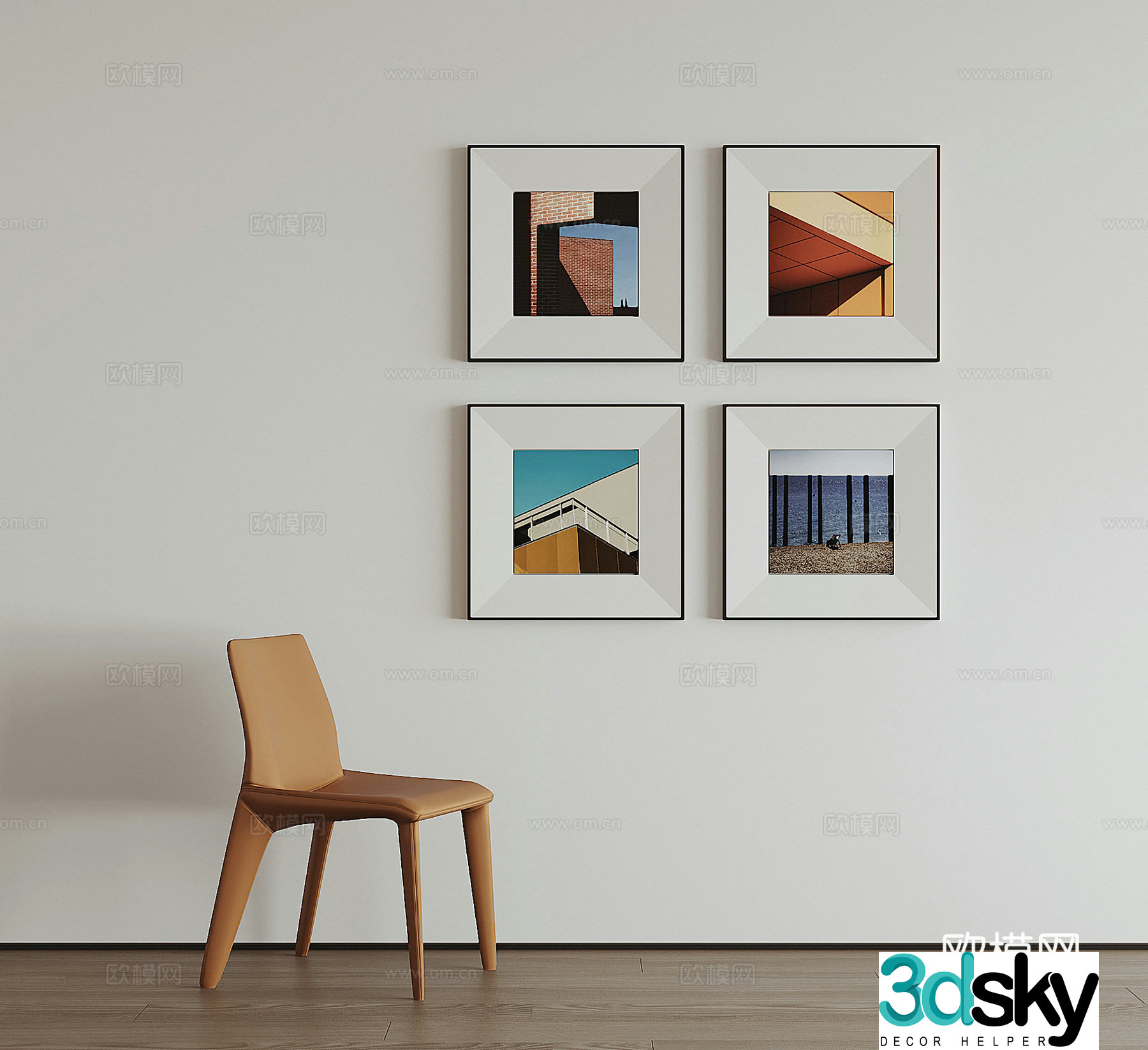Modern combination hanging painting 3d model