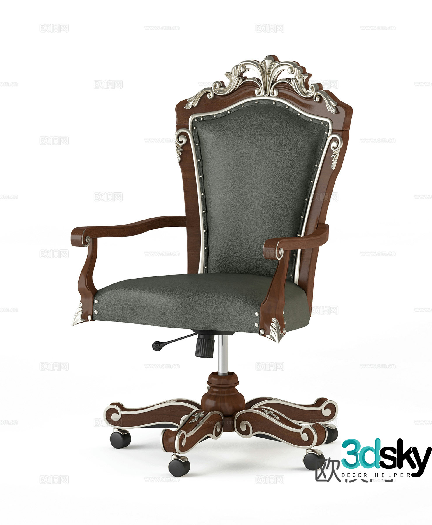 European-style office chair training chair boss chair meeting chair staff chair 3d model