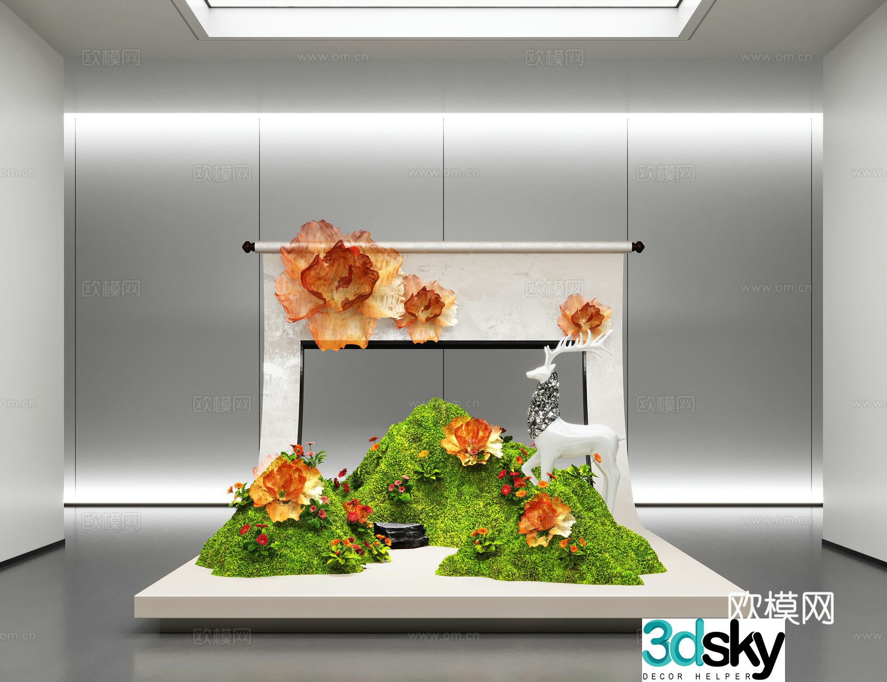 Modern interior landscape landscaping Moss landscape landscape sketch landscape installation 3d model