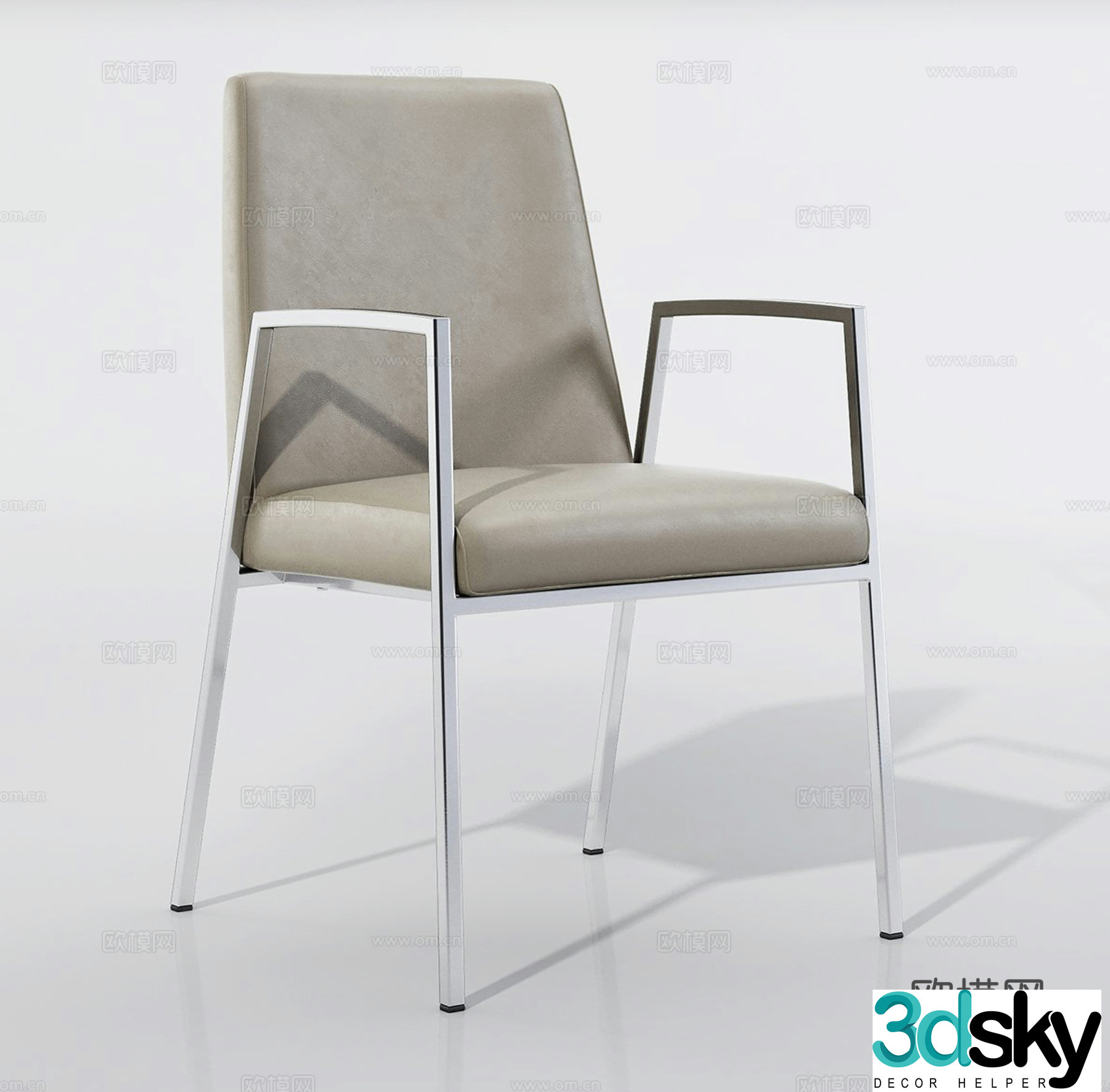 Modern office chair leisure chair single chair book chair dining chair 3d model