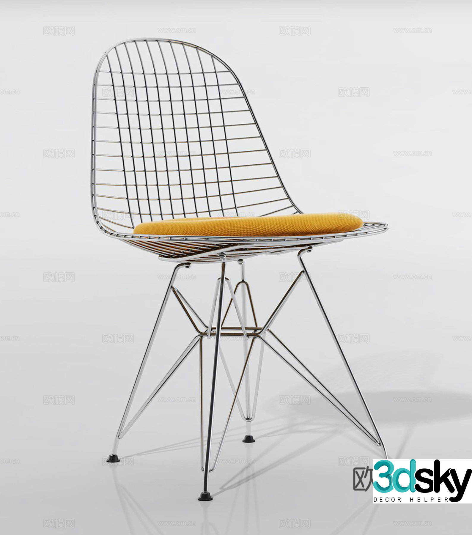 Modern minimalist leisure chair Single chair dining chair 3d model