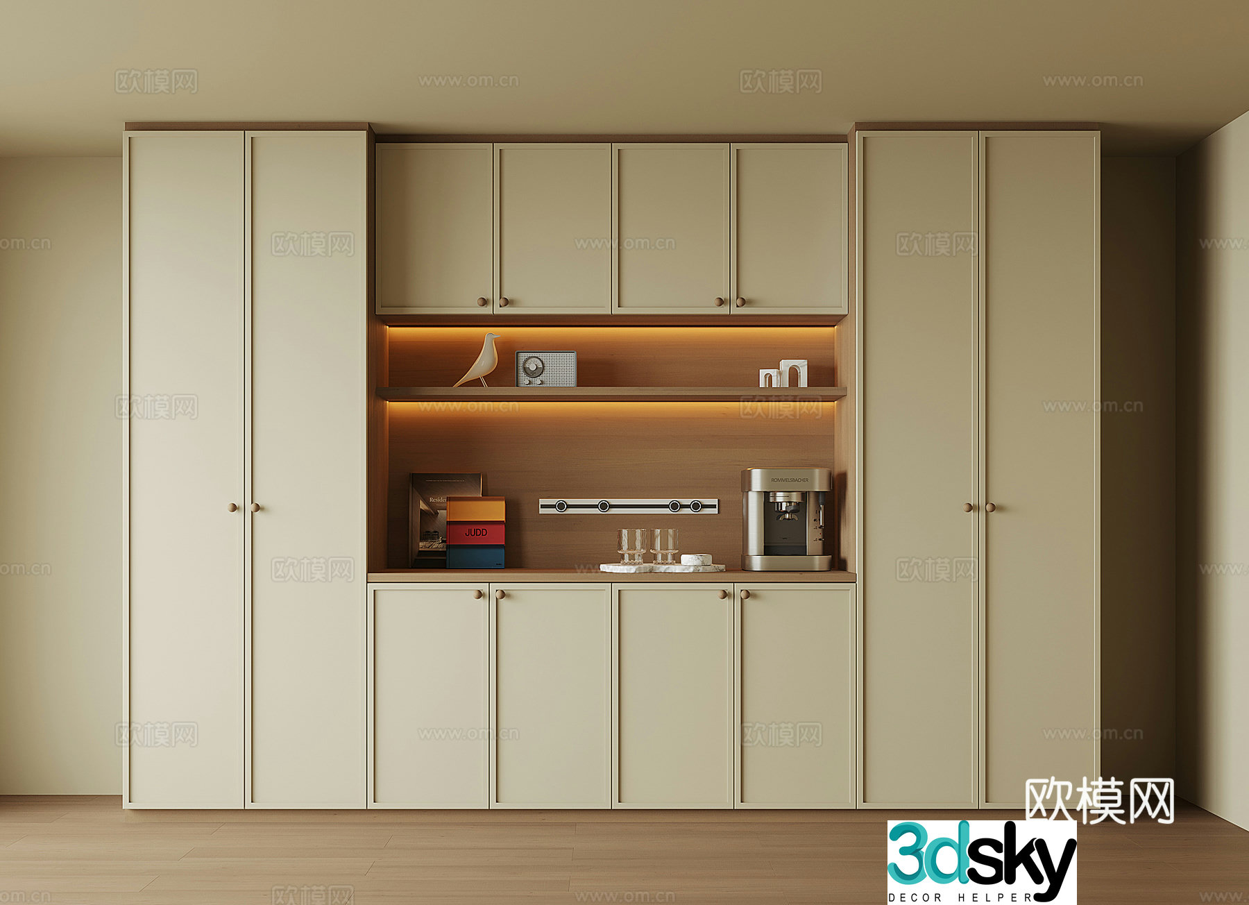 Modern wine cabinet sideboard 3D model
