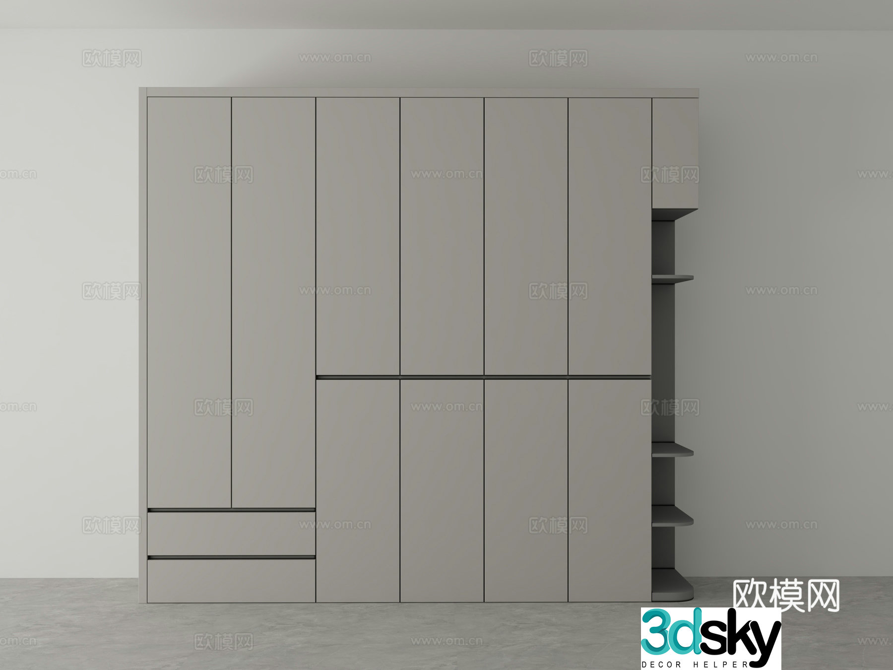 Master bedroom wardrobe 3d model