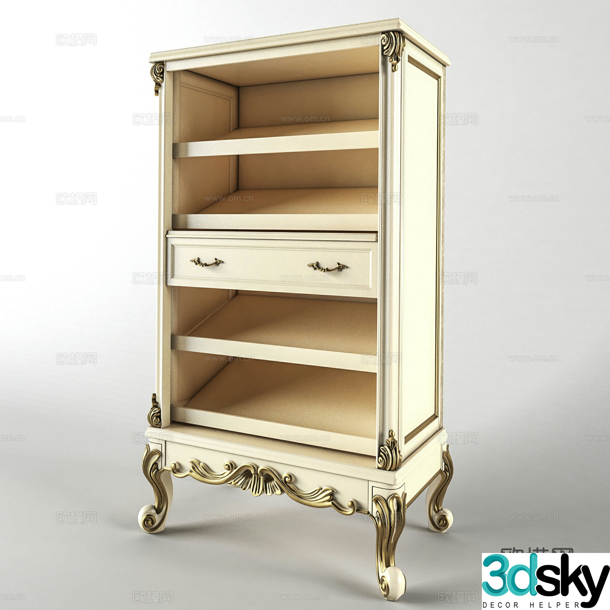 European style storage cabinet decorative cabinet side cabinet entrance cabinet 3D model