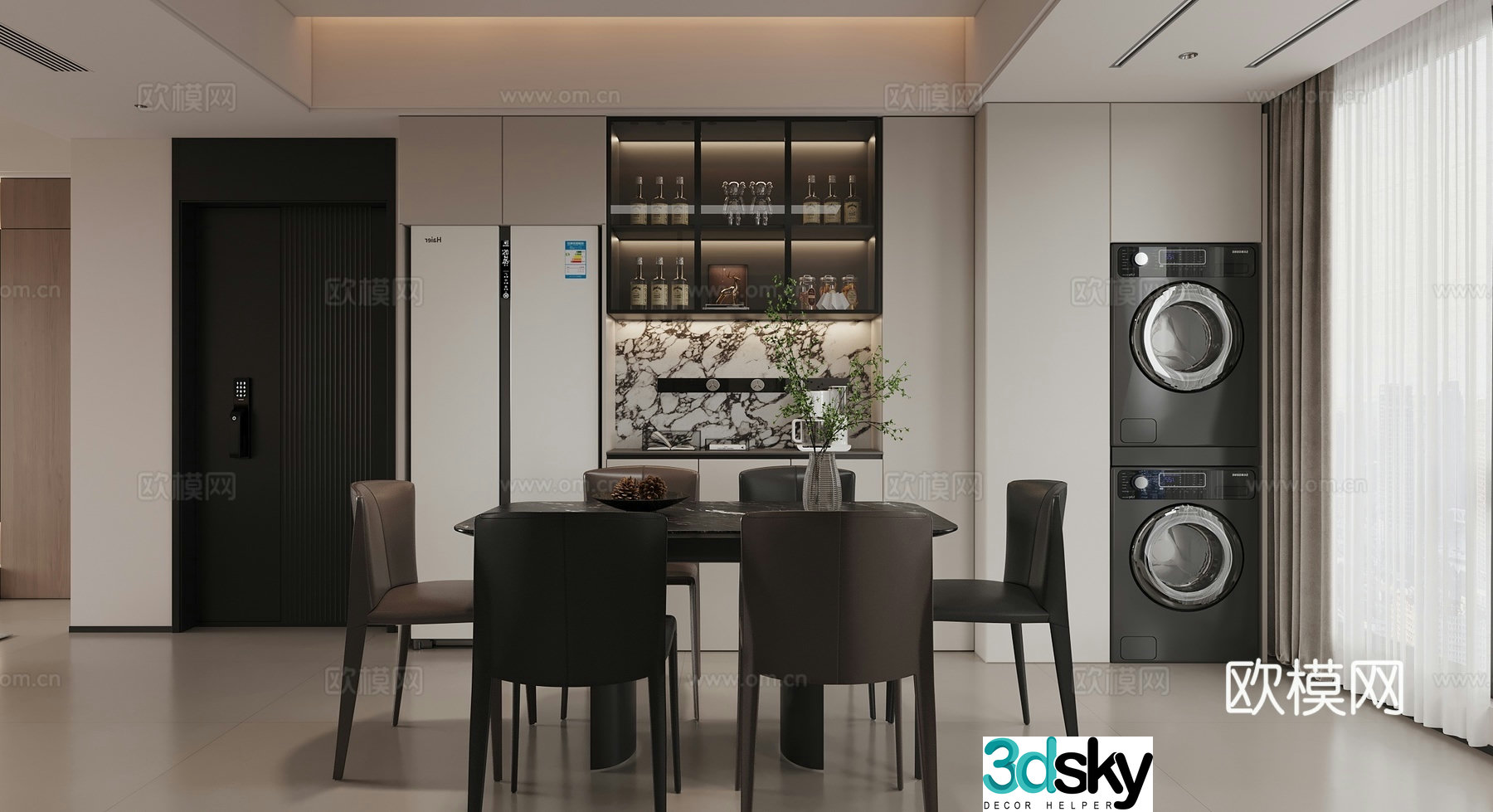 Modern Italian restaurant 3d model