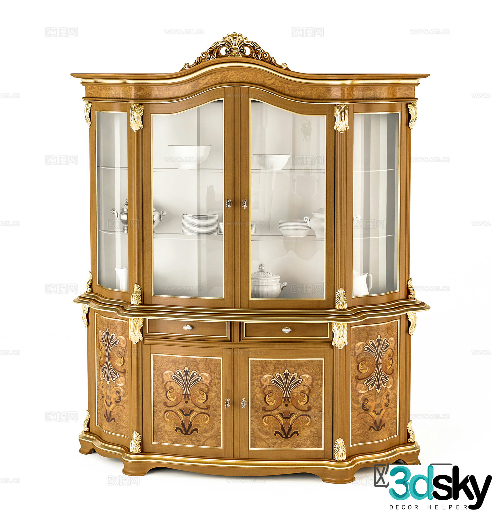 European wine cabinet storage cabinet decoration cabinet side cabinet entrance cabinet 3D model