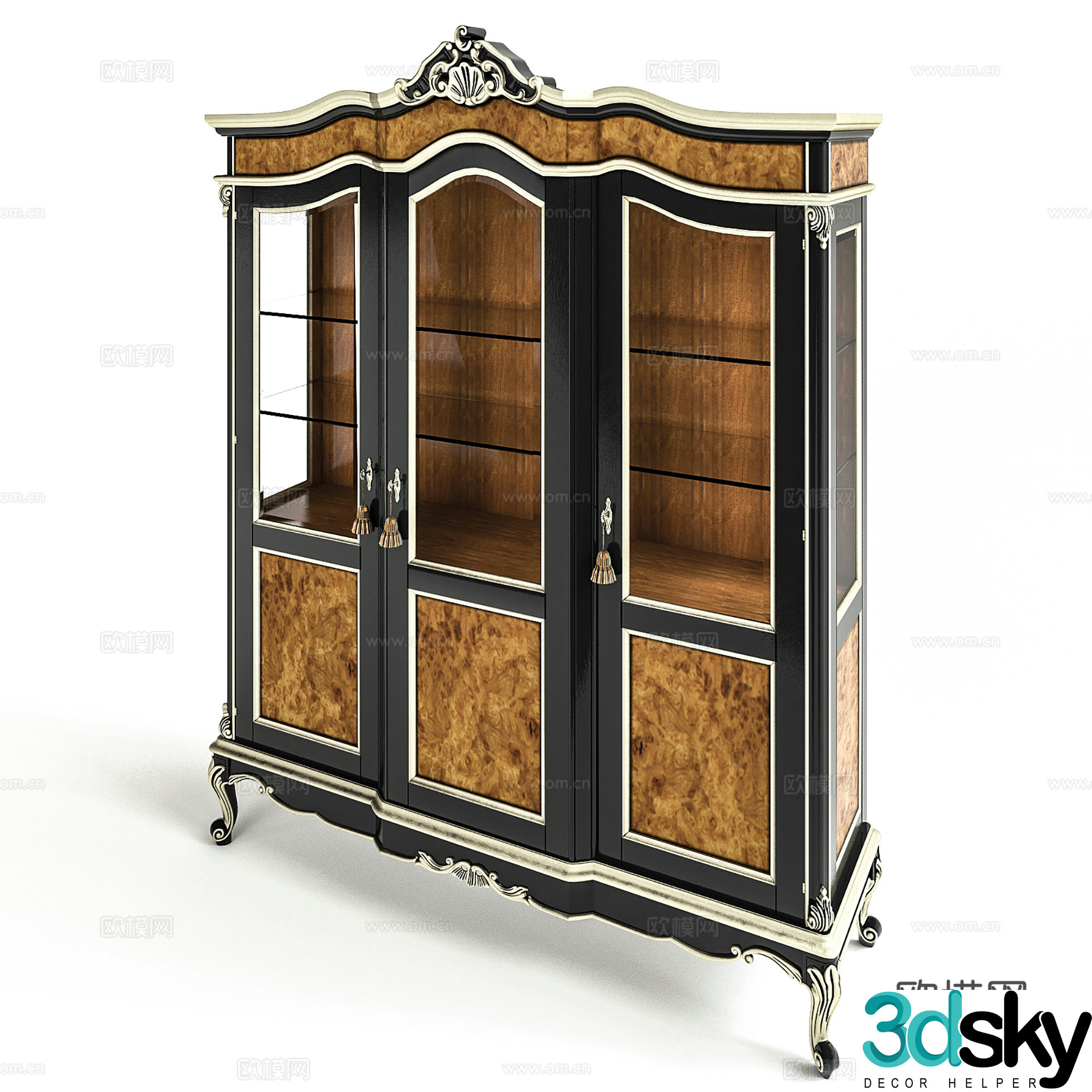 European style storage cabinet decorative cabinet side cabinet entrance cabinet 3D model