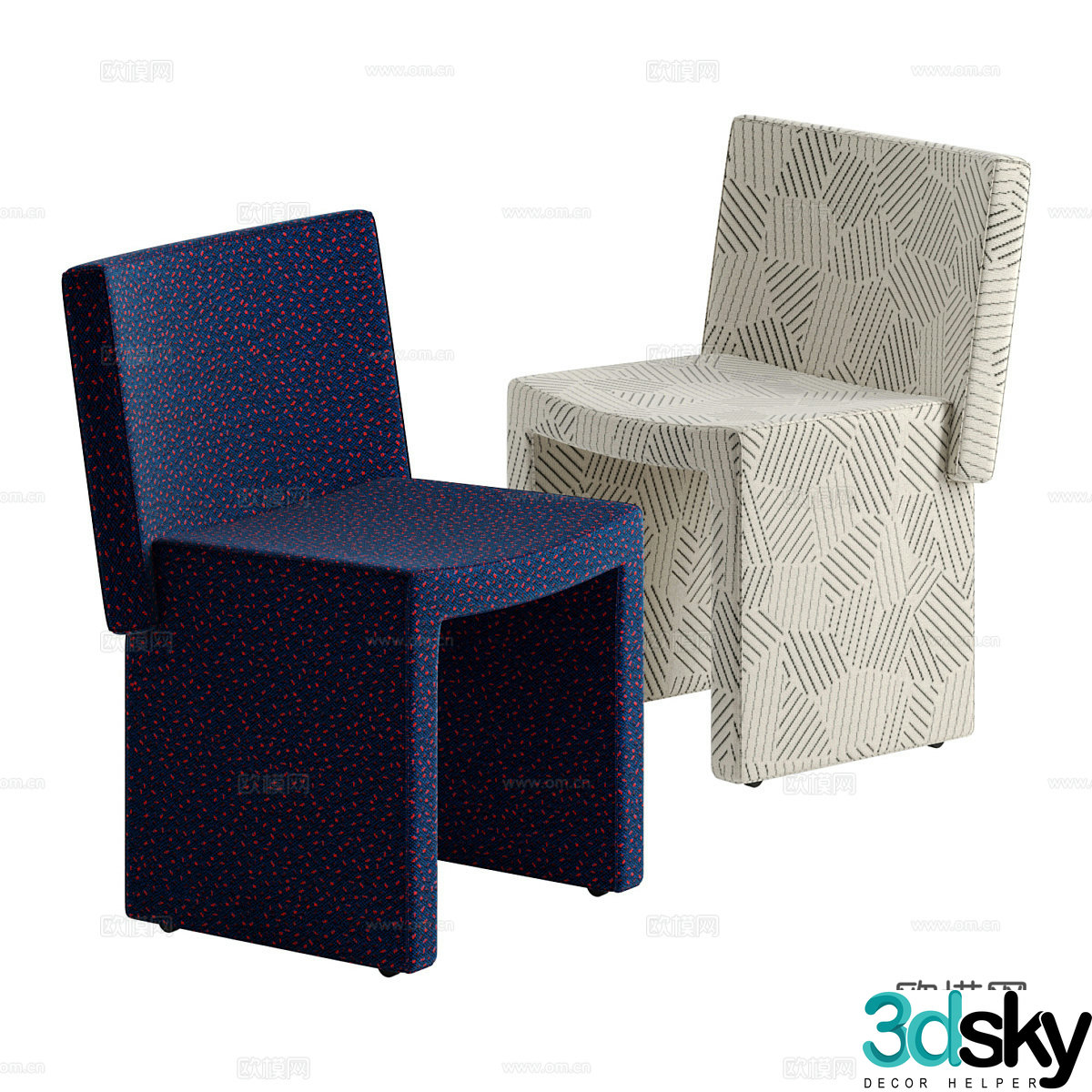 Modern Italian fabric single chair 3d model