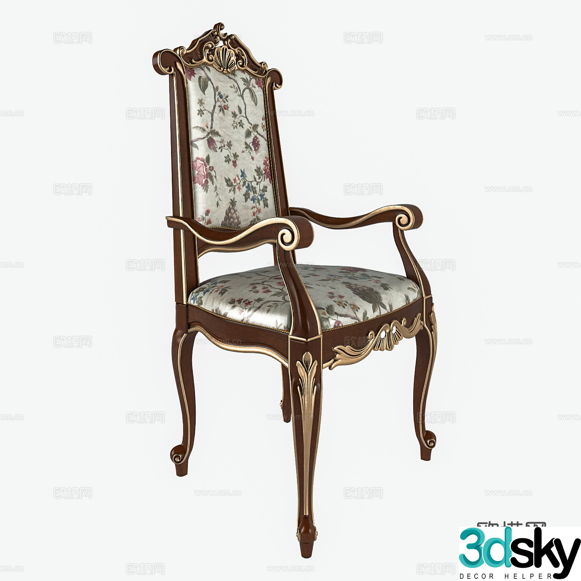 American office chair casual chair staff chair 3d model