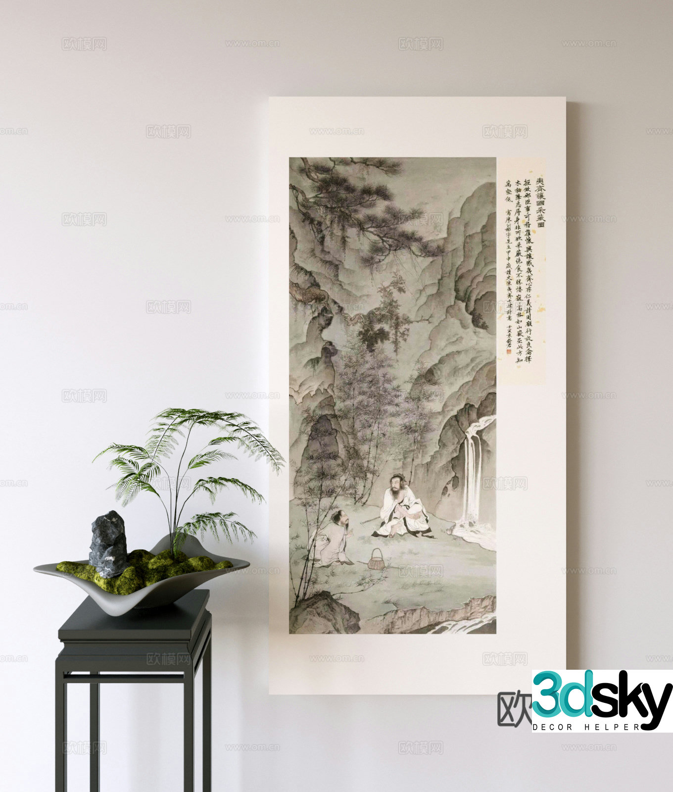 Chinese style hanging painting Chinese style decorative painting 3D model