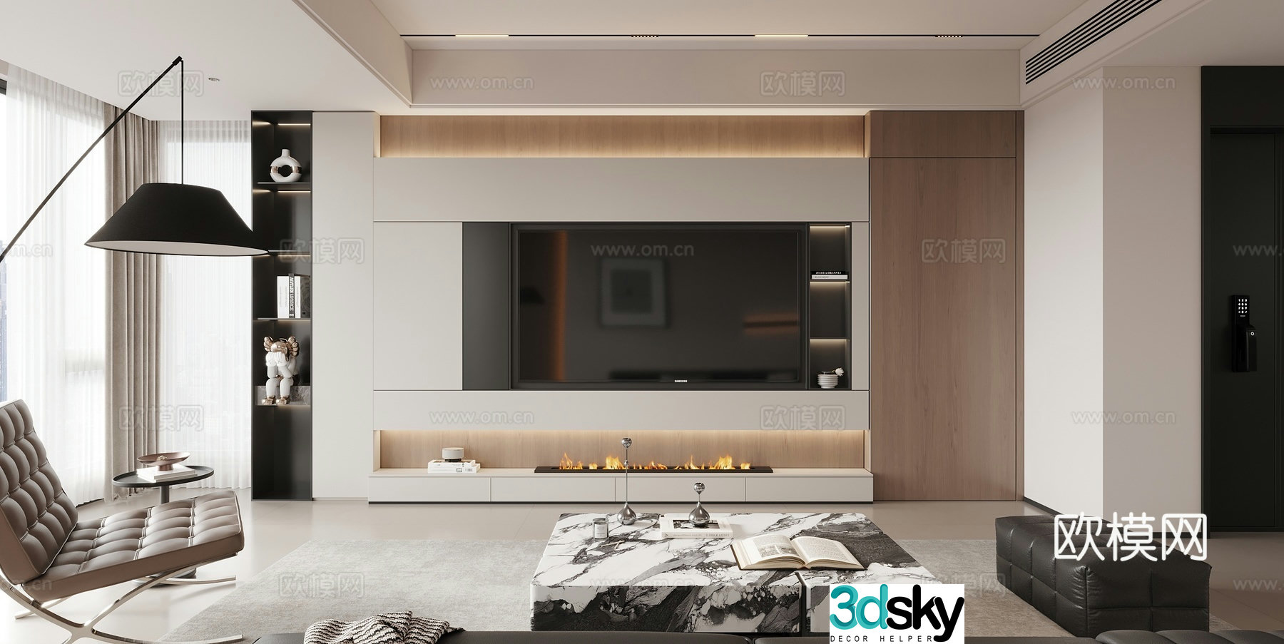 Modern Italian living room 3d model