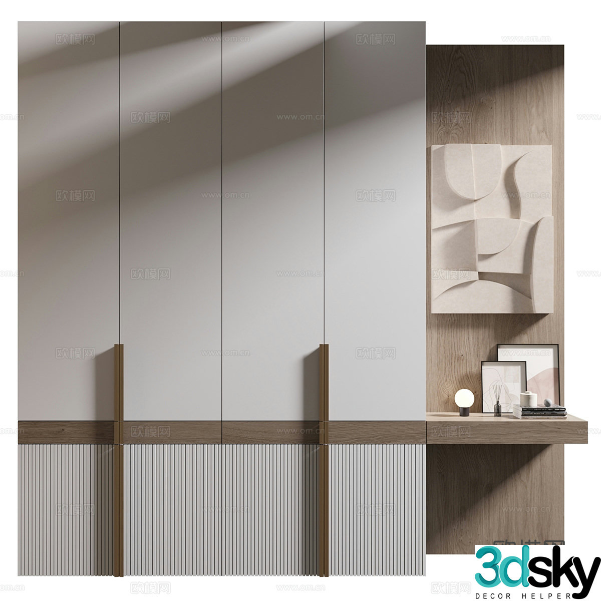 Modern Italian minimalist wardrobe 3d model