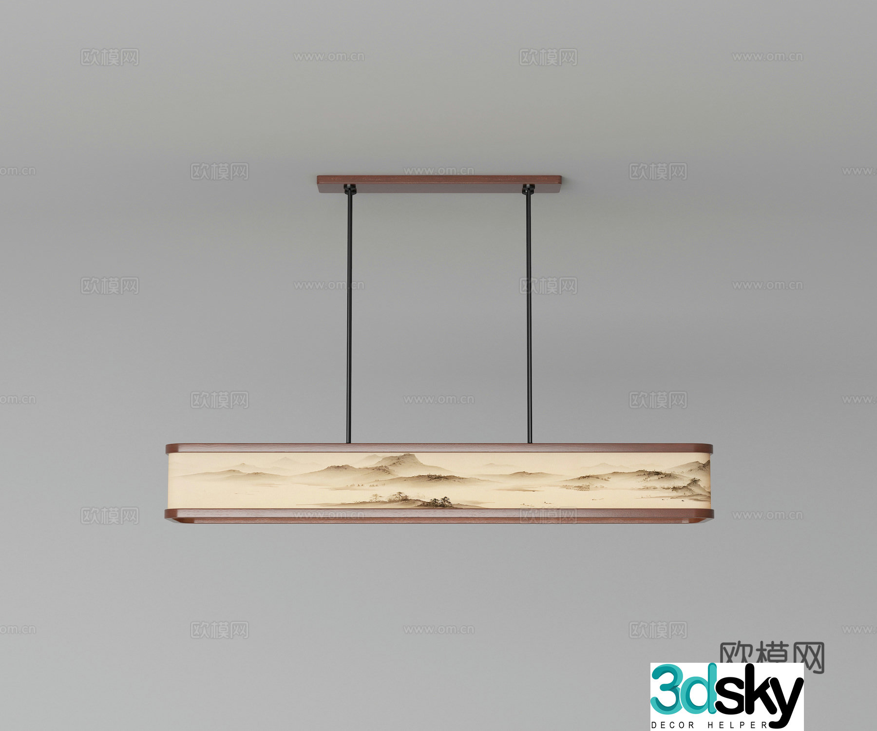 Song style aesthetic chandelier 3d model