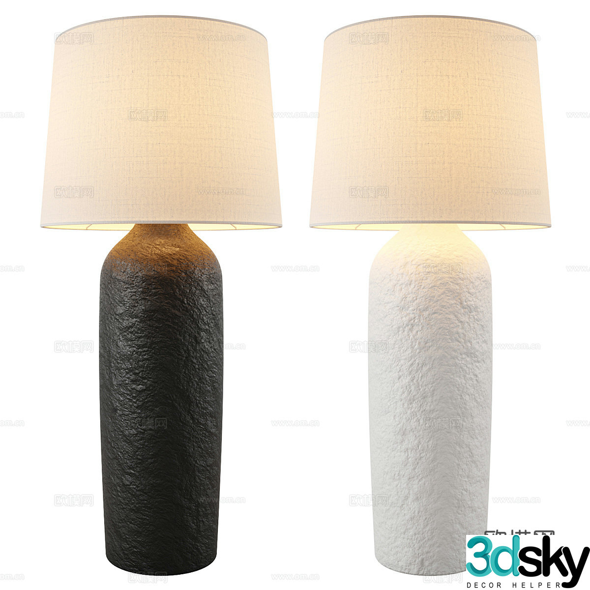 New Chinese style Wasabi decorative desk lamp 3D model