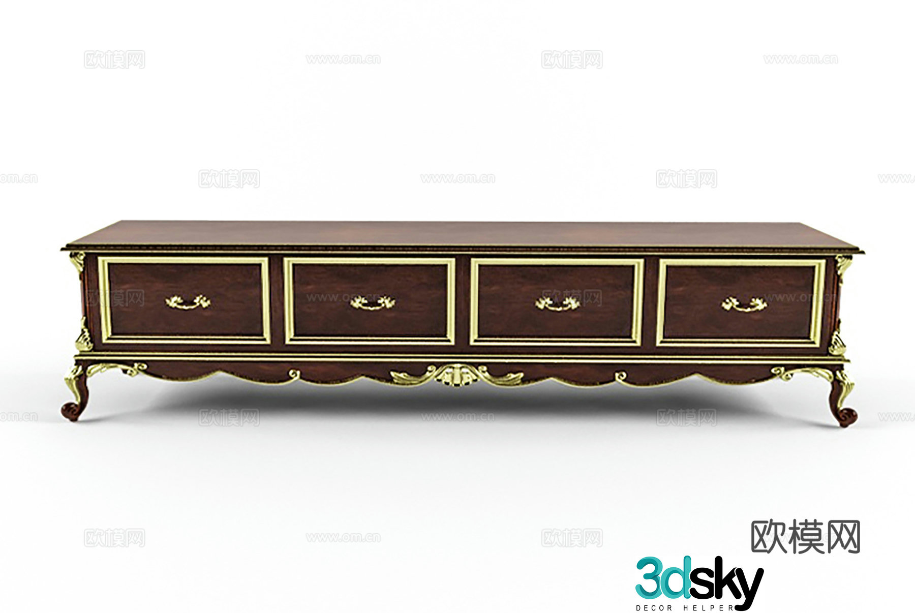European style storage cabinet decorative cabinet side cabinet entrance cabinet TV cabinet 3D model