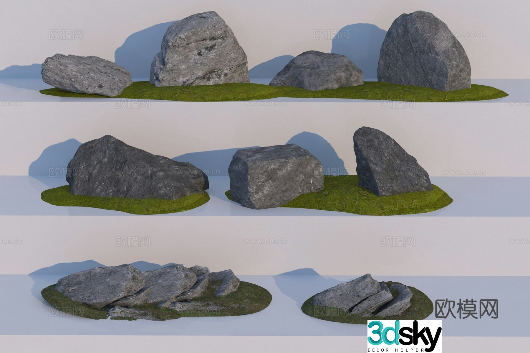 Modern landscape stone 3d model